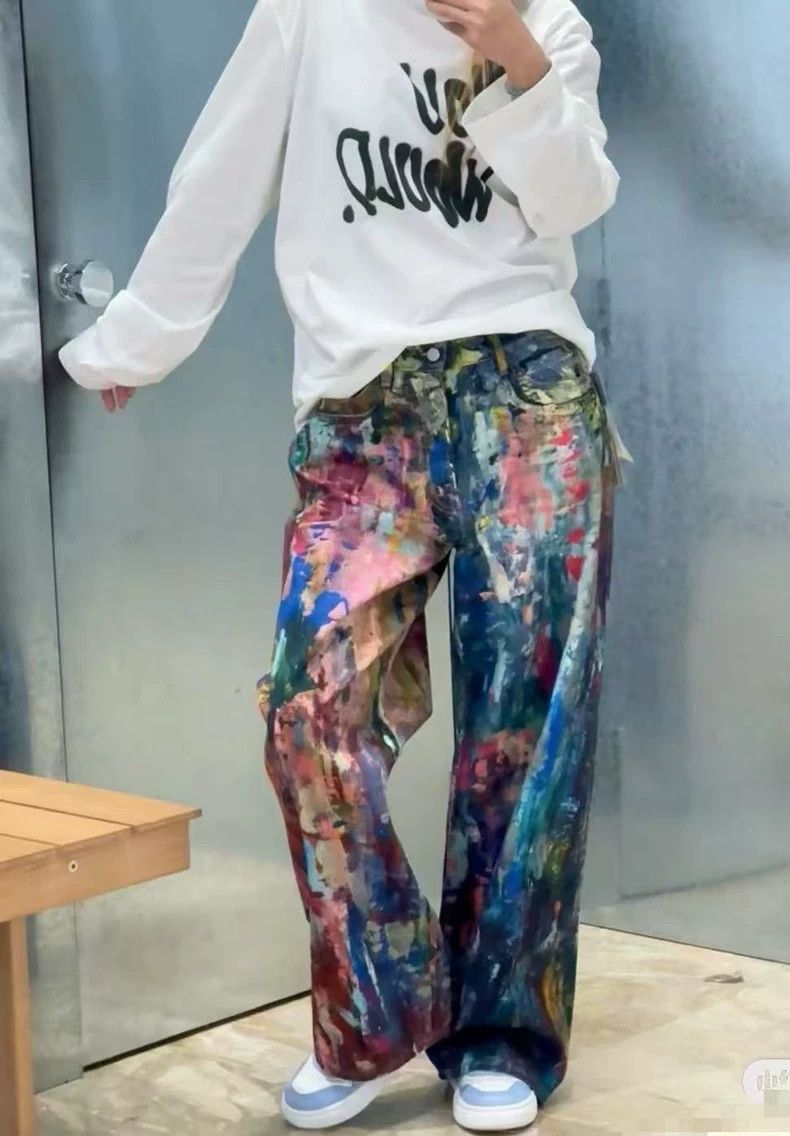 Acne Studios Acne Studios Wide-leg graffiti jeans Size US 34 / EU 50 - 8 Thumbnail