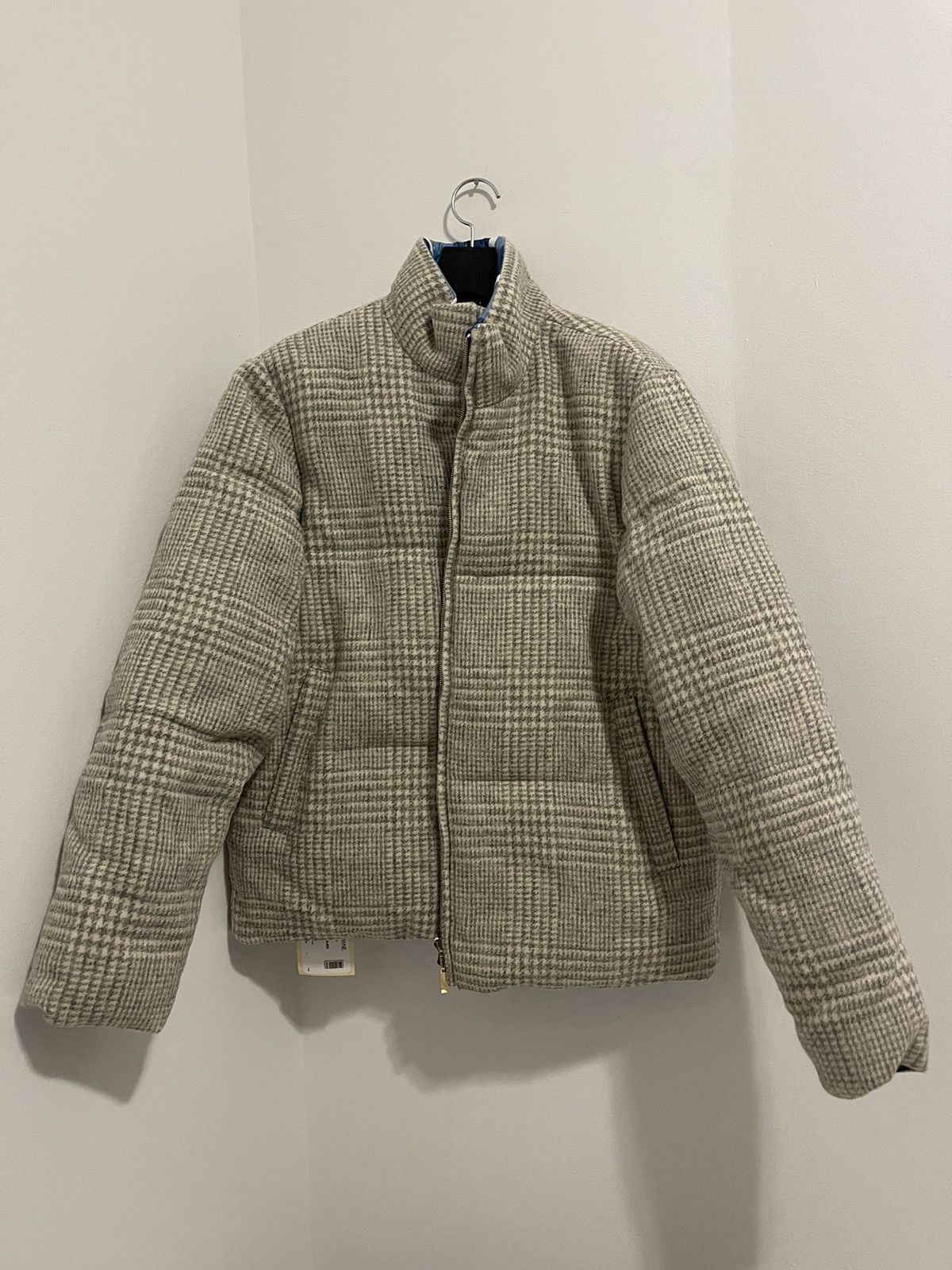 Image of Thom Browne Reversible Down Jacket in Grey/Blue, Men's (Size Small)