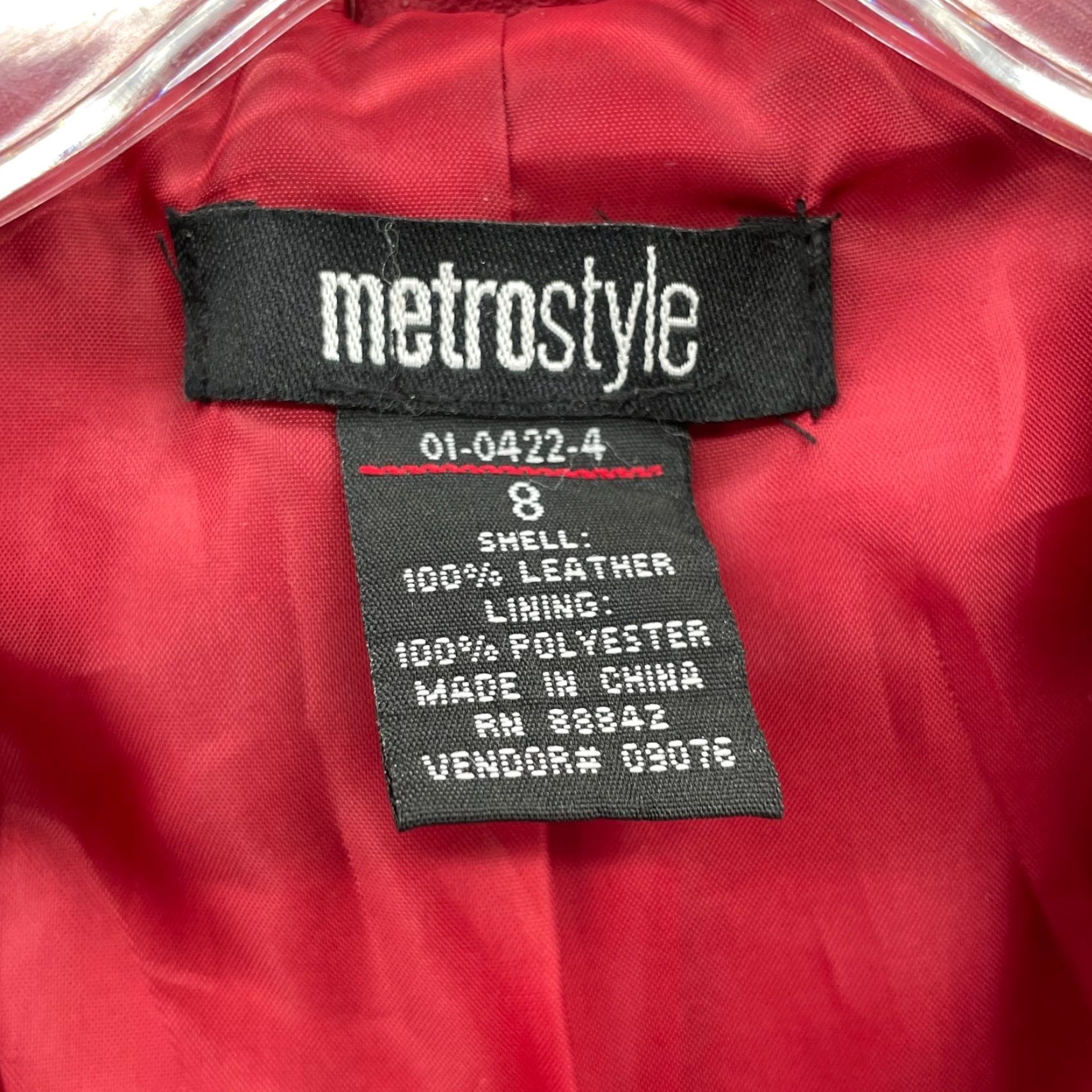 Vintage VINTAGE Metrostyle Red Leather Jacket Womens 8 Coat Academia 90's Chic Y2k Fall Corpcore Jacket Size M / US 6-8 / IT 42-44 - 3 Thumbnail