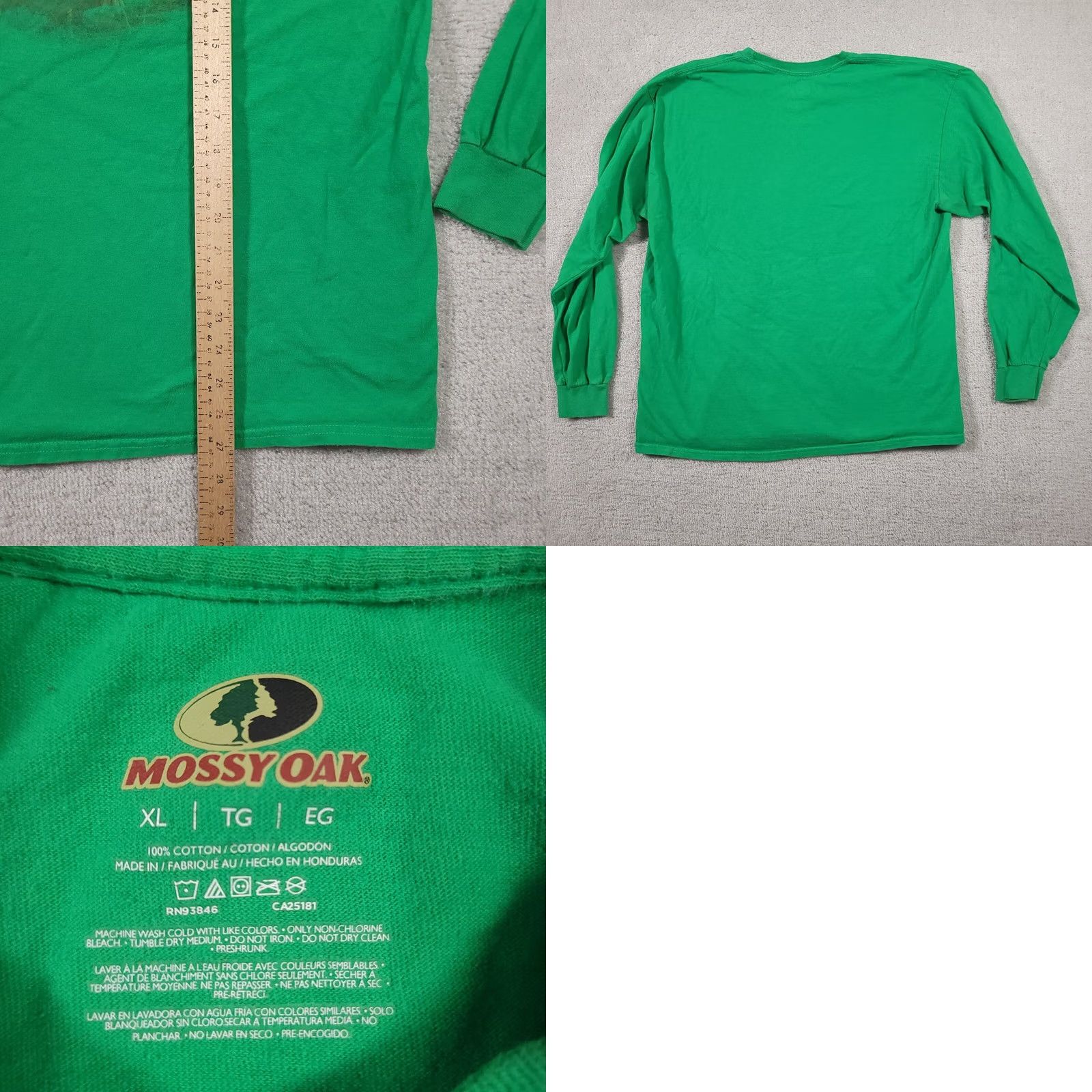 Vintage Mossy Oak T Shirt Mens XL Green Long Sleeve Graphic Tee Crewneck Outdoors Casual Mens XL Green Mossy Oak Shirt Size US XL / EU 56 / 4 - 8 Thumbnail