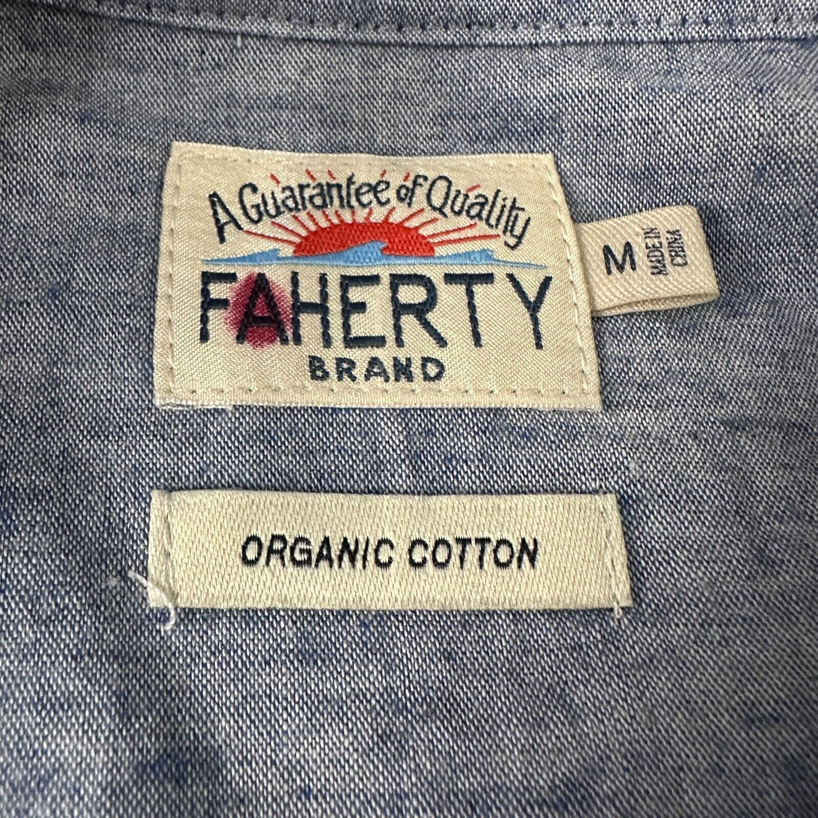Faherty Faherty Indigo Salt Wash Polo Shirt Men’s Medium Blue White Size US M / EU 48-50 / 2 - 6 Thumbnail