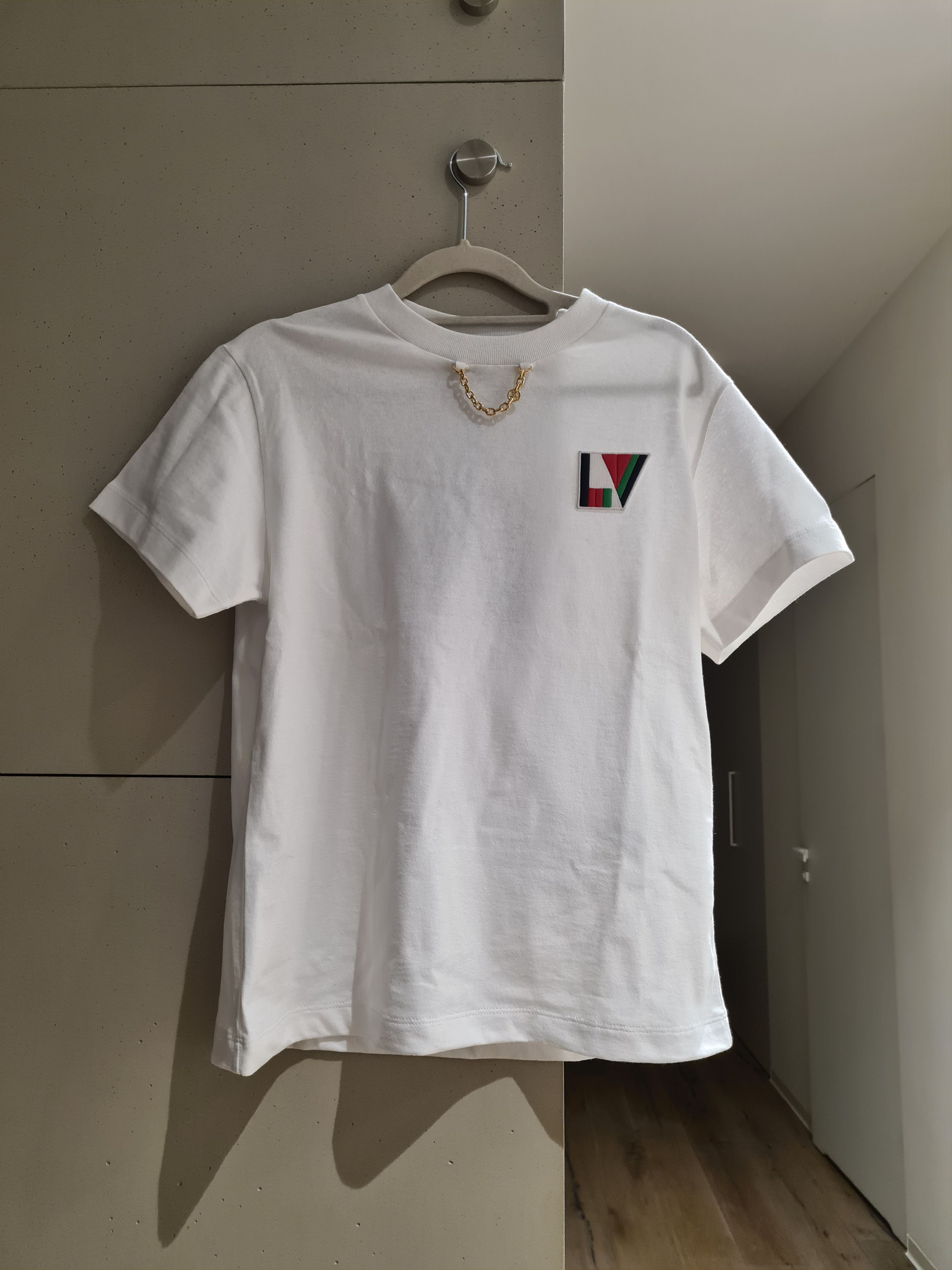 image of Louis Vuitton With Lv Logo T-Shirt in White, Women's (Size XS)