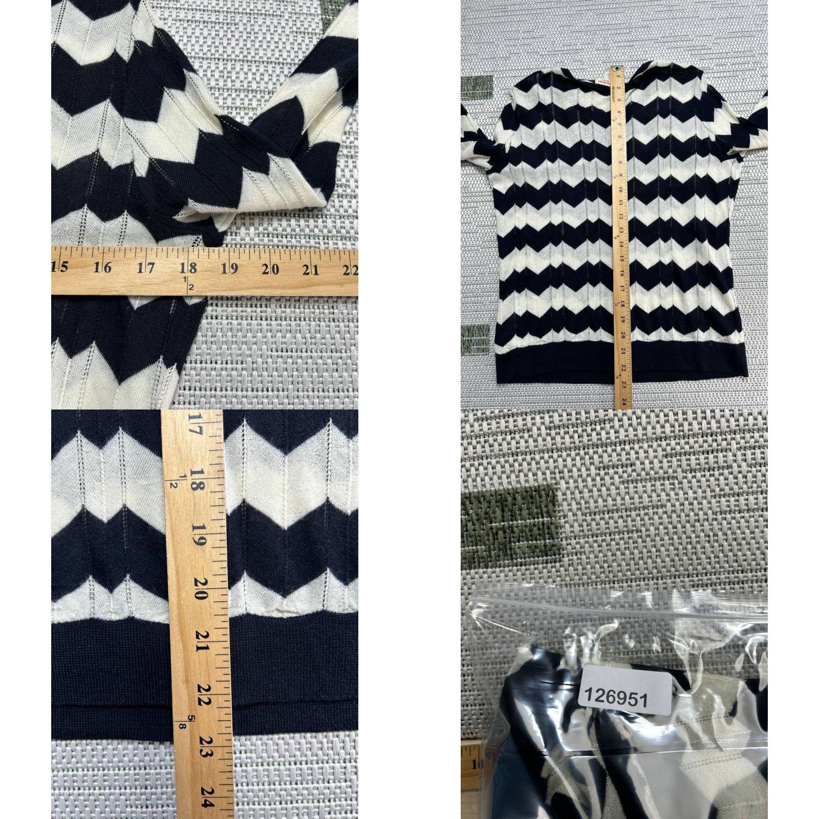 Brooks Brothers Brooks Brothers Red Fleece Cardigan Sweater Womens Large Multicolor Chevron Knit Size L / US 10 / IT 46 - 8 Thumbnail