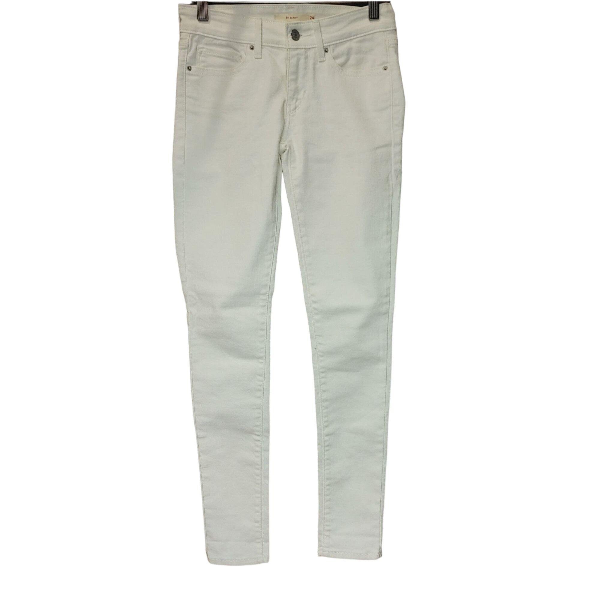 Levi's Levi's 711 Women's White Denim Skinny Jeans Size 24 Size 24" / US 00 / IT 34 - 3 Thumbnail