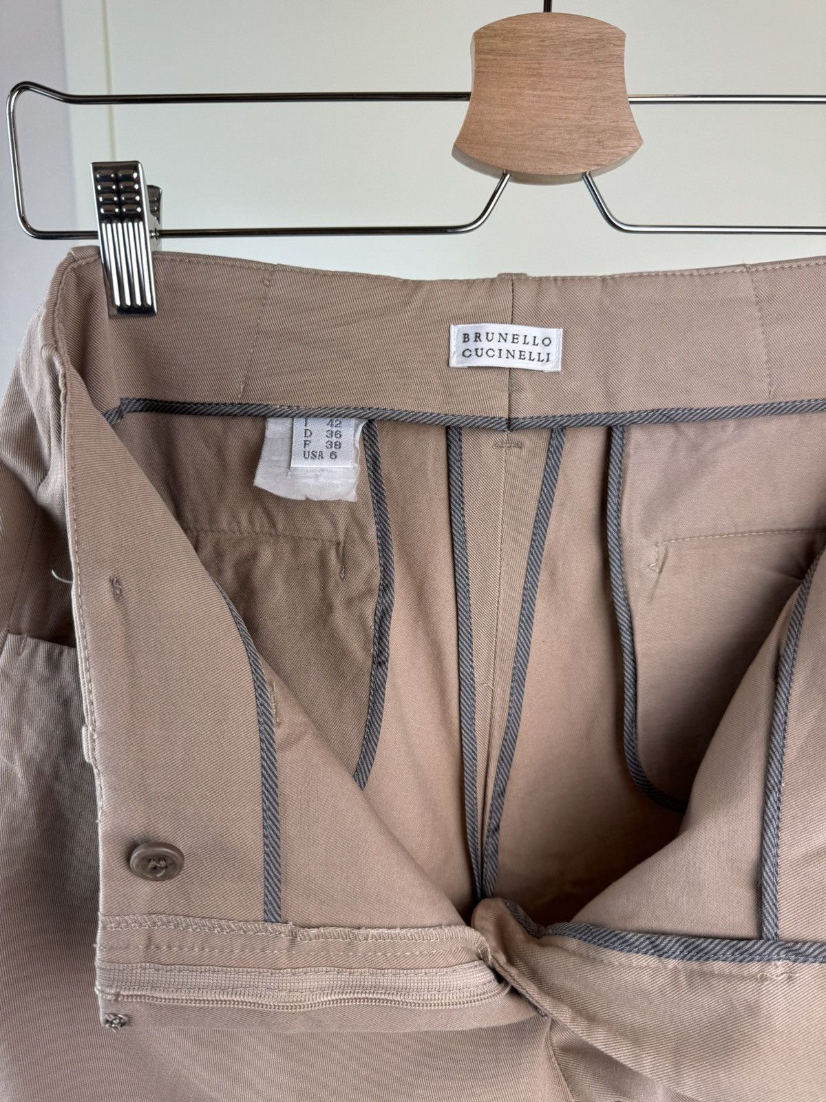 Brunello Cucinelli Brunello Cucinelli equestrian cotton beige trousers pants M Size 28" / US 6 / IT 42 - 10 Thumbnail
