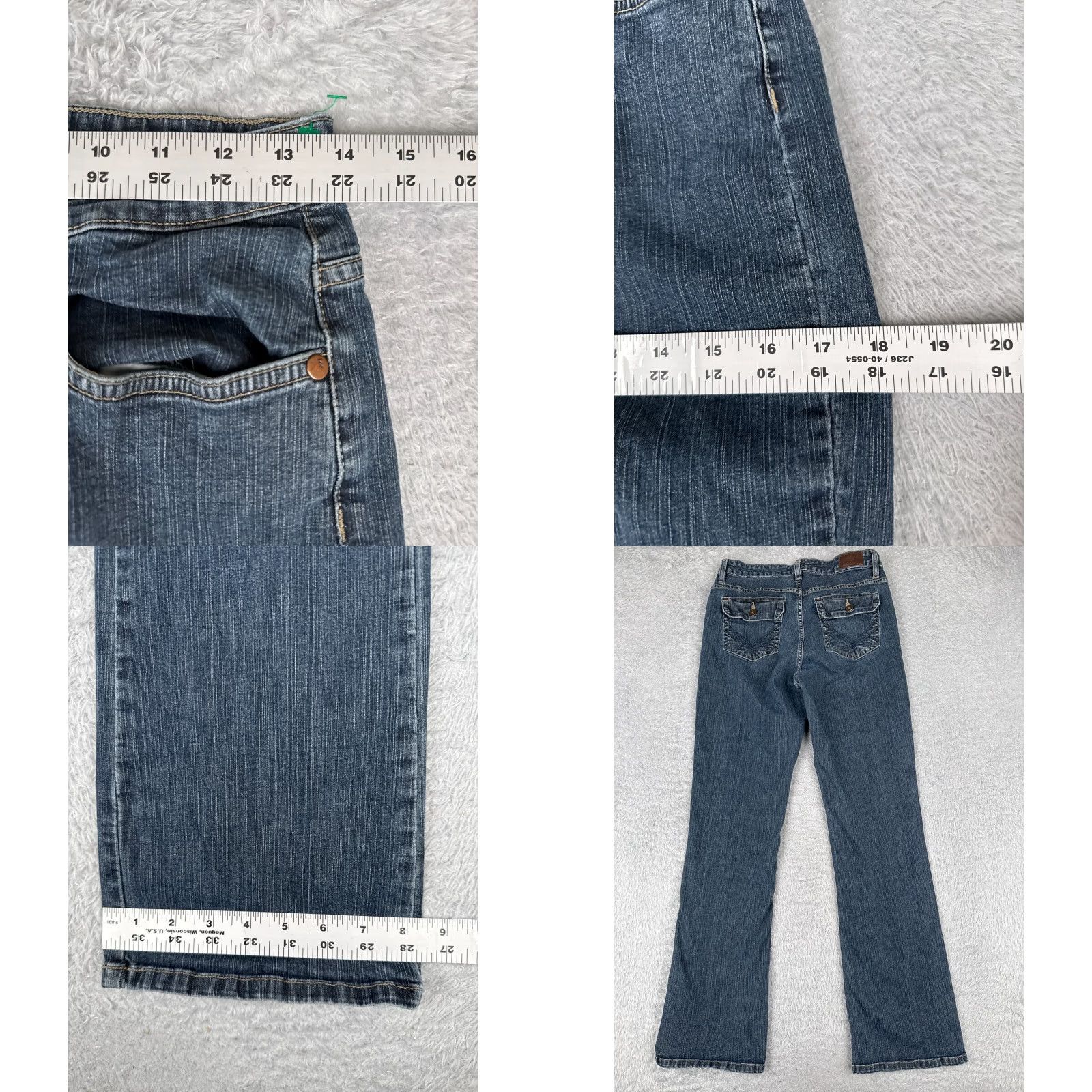 Lee Lee Jeans Women 10 Blue Denim Mid Rise Flared 28x31 Cotton Blend Pockets Regular 31 Inseam USA Vintage: No Size 32" / US 10 / IT 46 - 9 Thumbnail