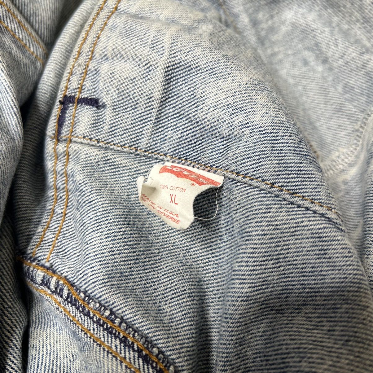 Levi's × Levi's Vintage Clothing × Vintage VTG 80s Levi’s Acid Wash Denim Trucker Jacket XL Thrashed Size XL / US 12-14 / IT 48-50 - 13 Thumbnail