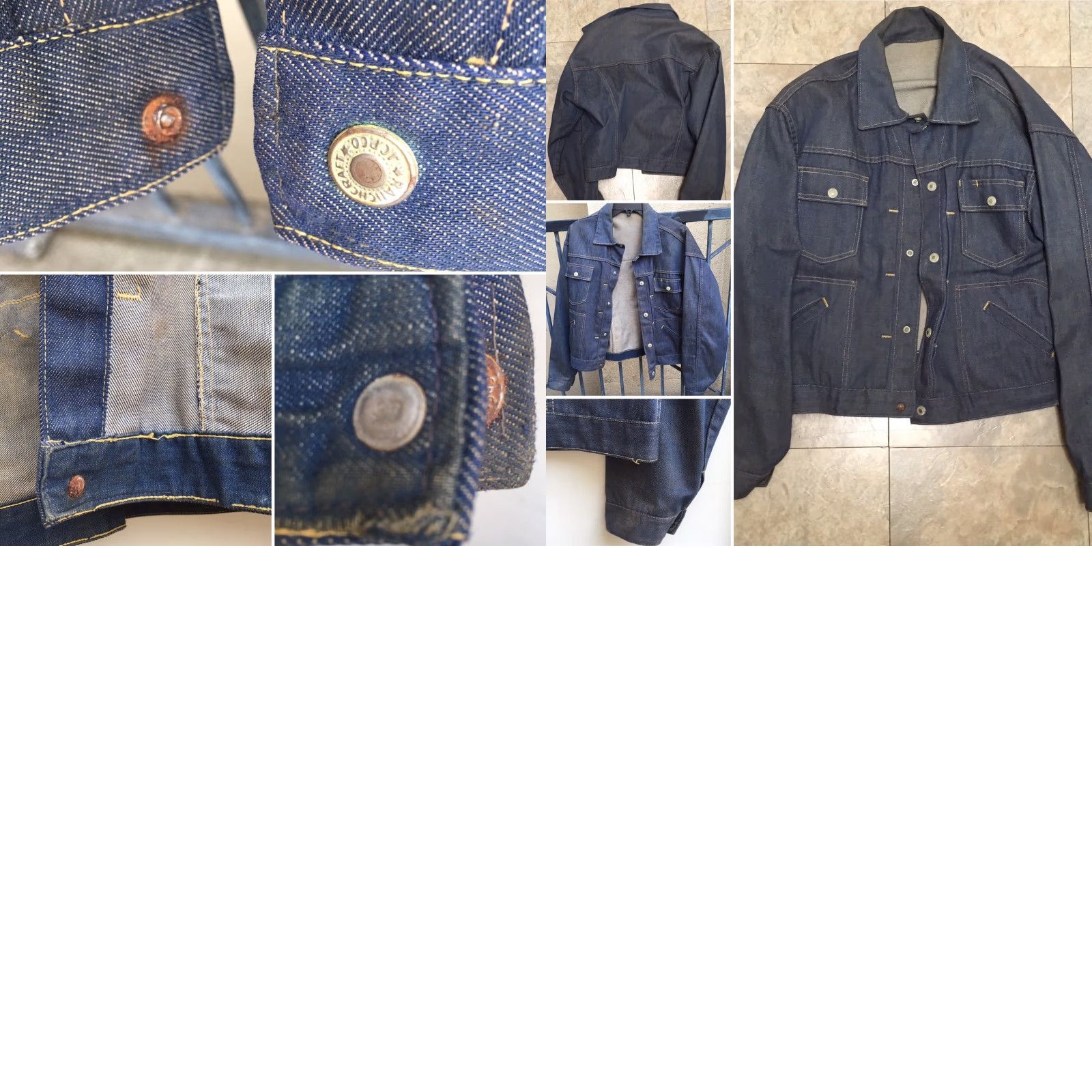 Denime VINTAGE Ranchcraft Denim Jacket Western Jean Jacket Ranch 23 In Pit To Pit Rockabilly Blue Adult L Mens Jacket Size US 33 - 9 Thumbnail