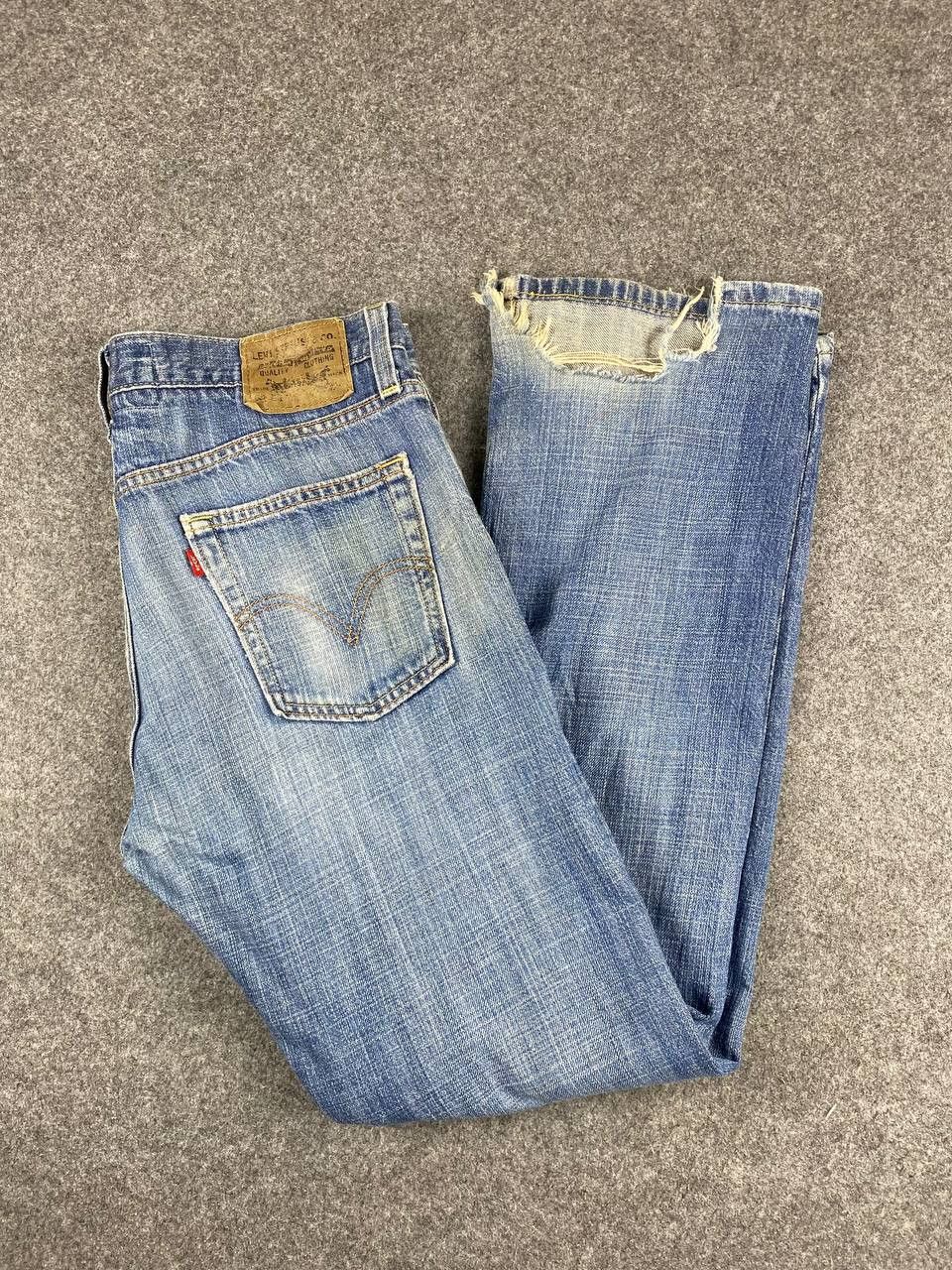 Levi's levis 514 slim straight distressed denim nice design Size US 37 - 2 Thumbnail
