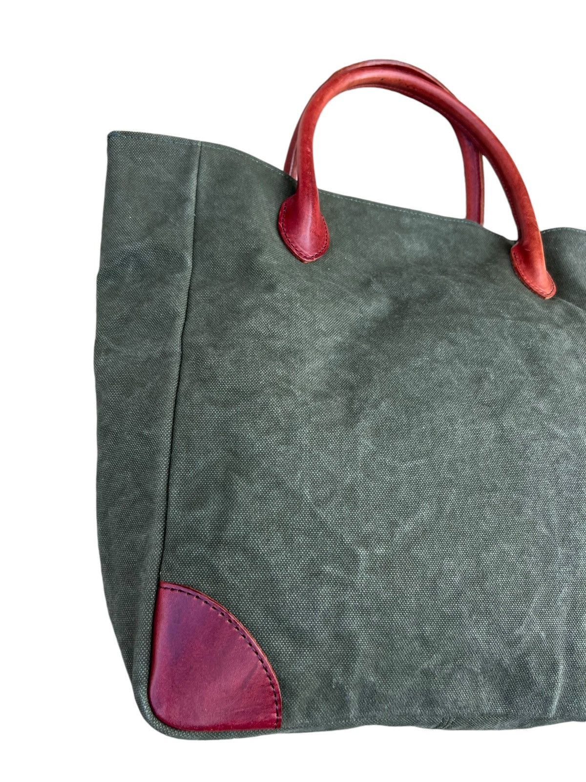 Canvas Vintage Hinomoto Japan Hard Canvas Leather Tote Bag Size ONE SIZE - 11 Thumbnail