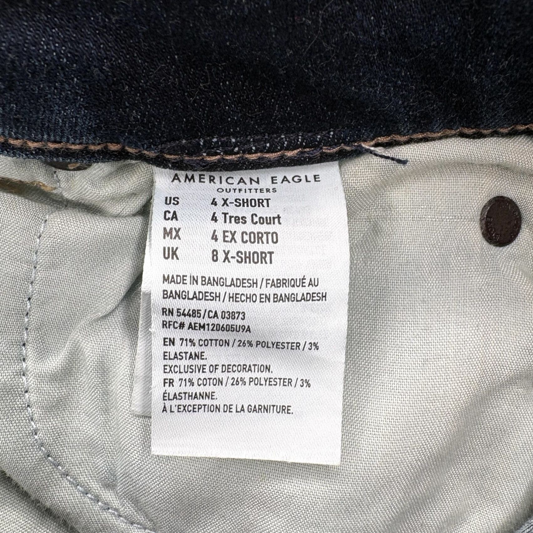 American Eagle Outfitters American Eagle Curvy Highest Rise Flare Jeans Womens 4 Blue Dark Wash XS-Short 5-Pocket Denim N/A Menus Ladies Size 27" / US 4 / IT 40 - 5 Thumbnail