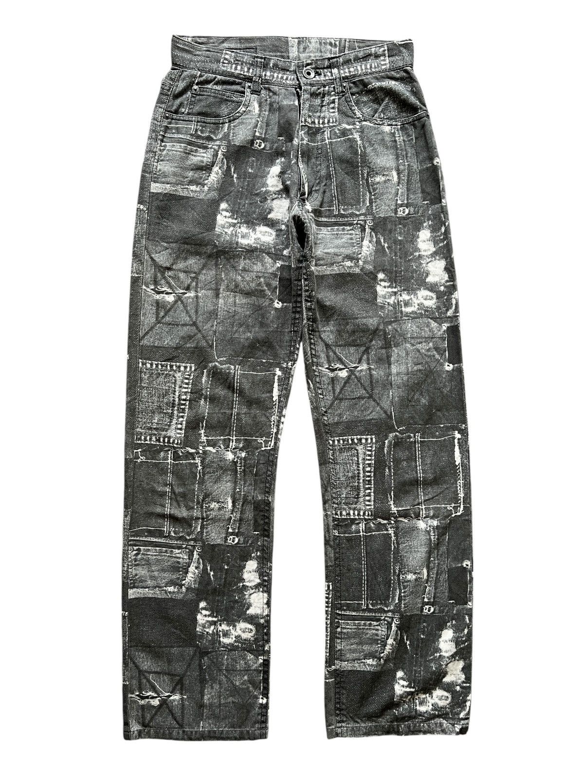 Kansai Yamamoto 1990s Kansai Yamamoto Printed Patchwork Pants Size US 27 - 1 Thumbnail