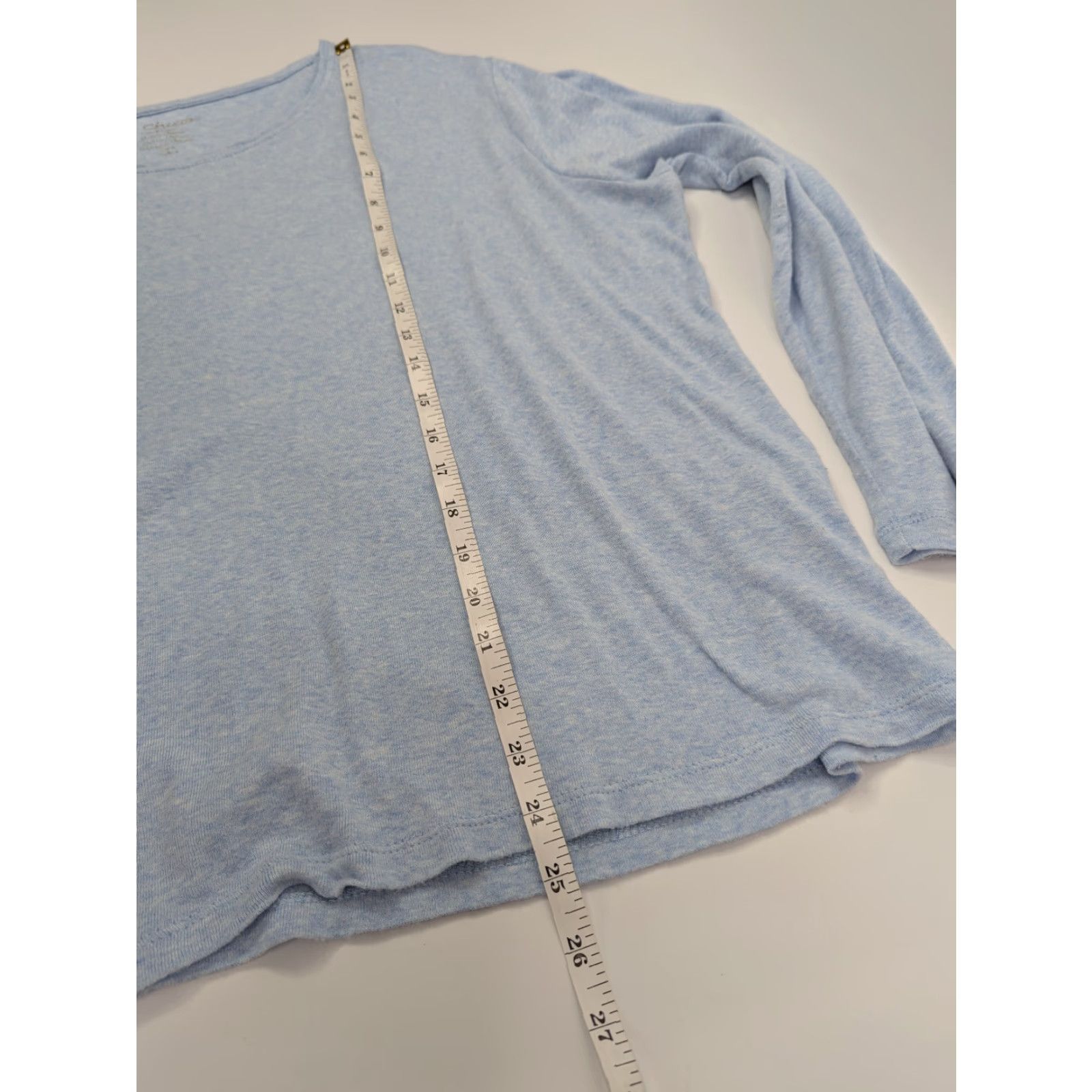 Vintage Chico's T-Shirt Long-Sleeve Scoop-Neck Tee Light Blue Cotton Size XL Womens Regular Adult Size XL Blue 3 US 16 Size XL / US 12-14 / IT 48-50 - 4 Thumbnail