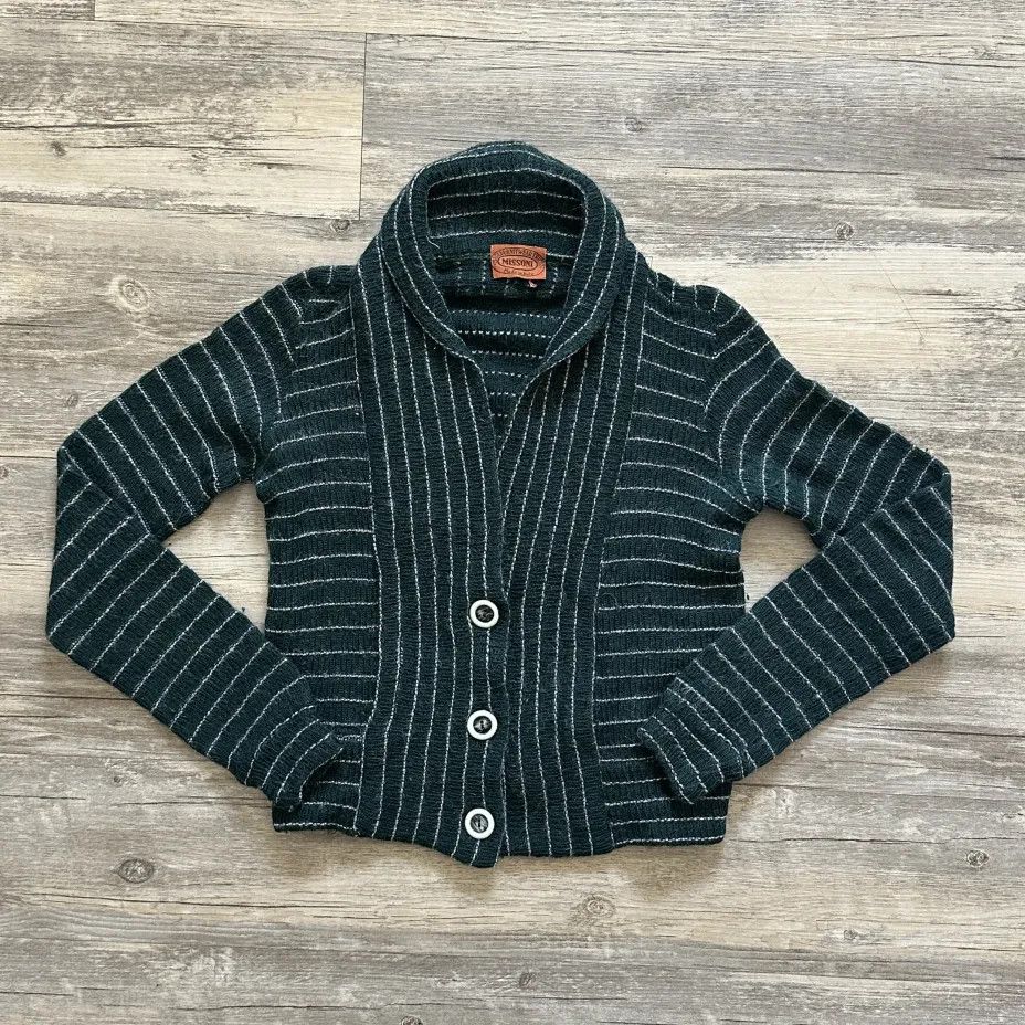 Missoni Vintage Missoni Wool Knit Striped Cardigan Sweater Size S Size S / US 4 / IT 40 - 1 Thumbnail