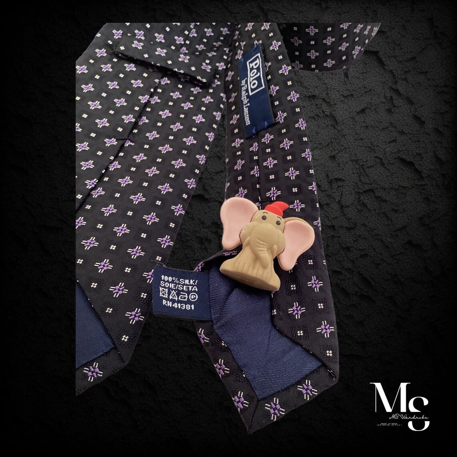 Polo Ralph Lauren POLO BY RALPH LAUREN Black Geometric Tie Hand Made In Italy Size ONE SIZE - 3 Thumbnail