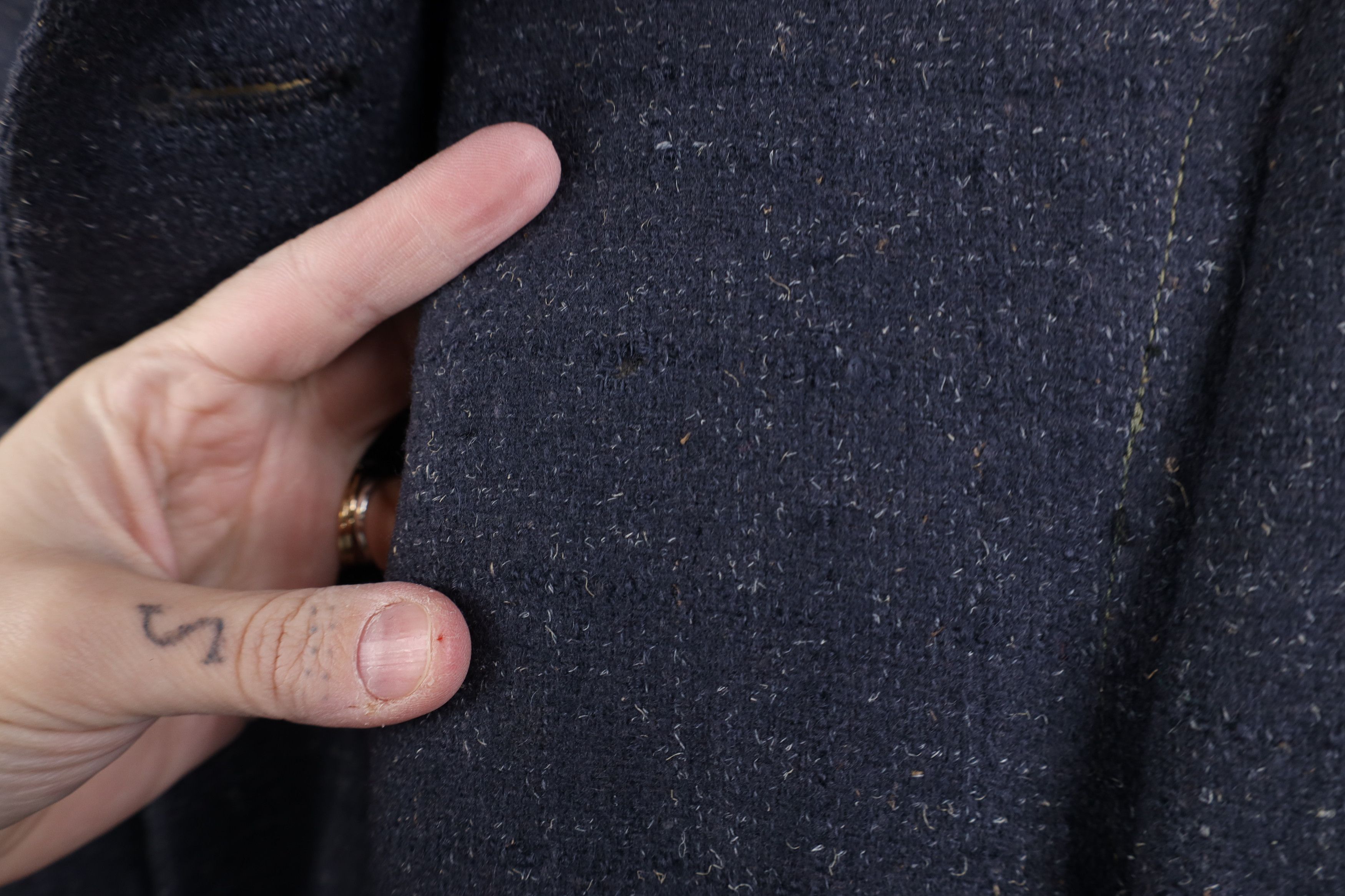 Vintage Vintage 50s Rockabilly Atomic Wool Tweed Overcoat Jacket Size US XXL / EU 58 / 5 - 5 Thumbnail