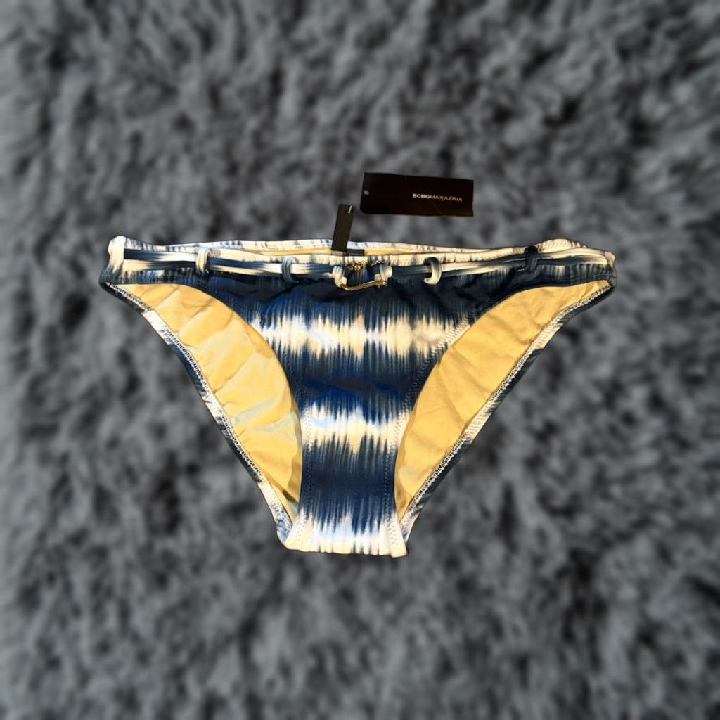 Bcbgmaxazria BCBG Bikini Bottom Cheeky Tie Dye Ombre Festival Boho Surfer Chic Coquette Swim M Women Blue Nylon Spandex Size 32" / US 10 / IT 46 - 1 Thumbnail