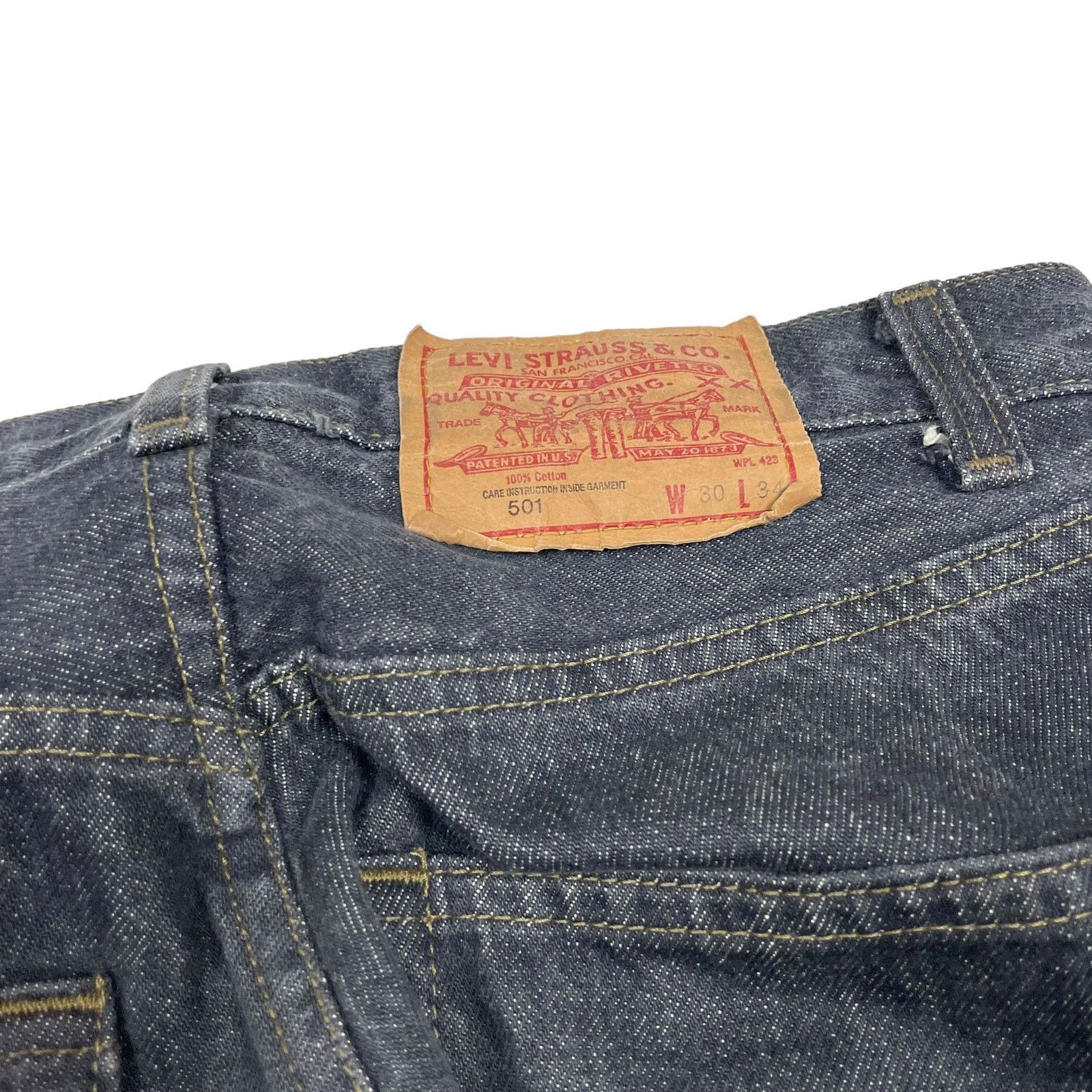 Levi's × Vintage Levi's 501 Men's Gray Cotton Denim Straight Leg Jeans 30x34 Size US 30 / EU 46 - 7 Thumbnail