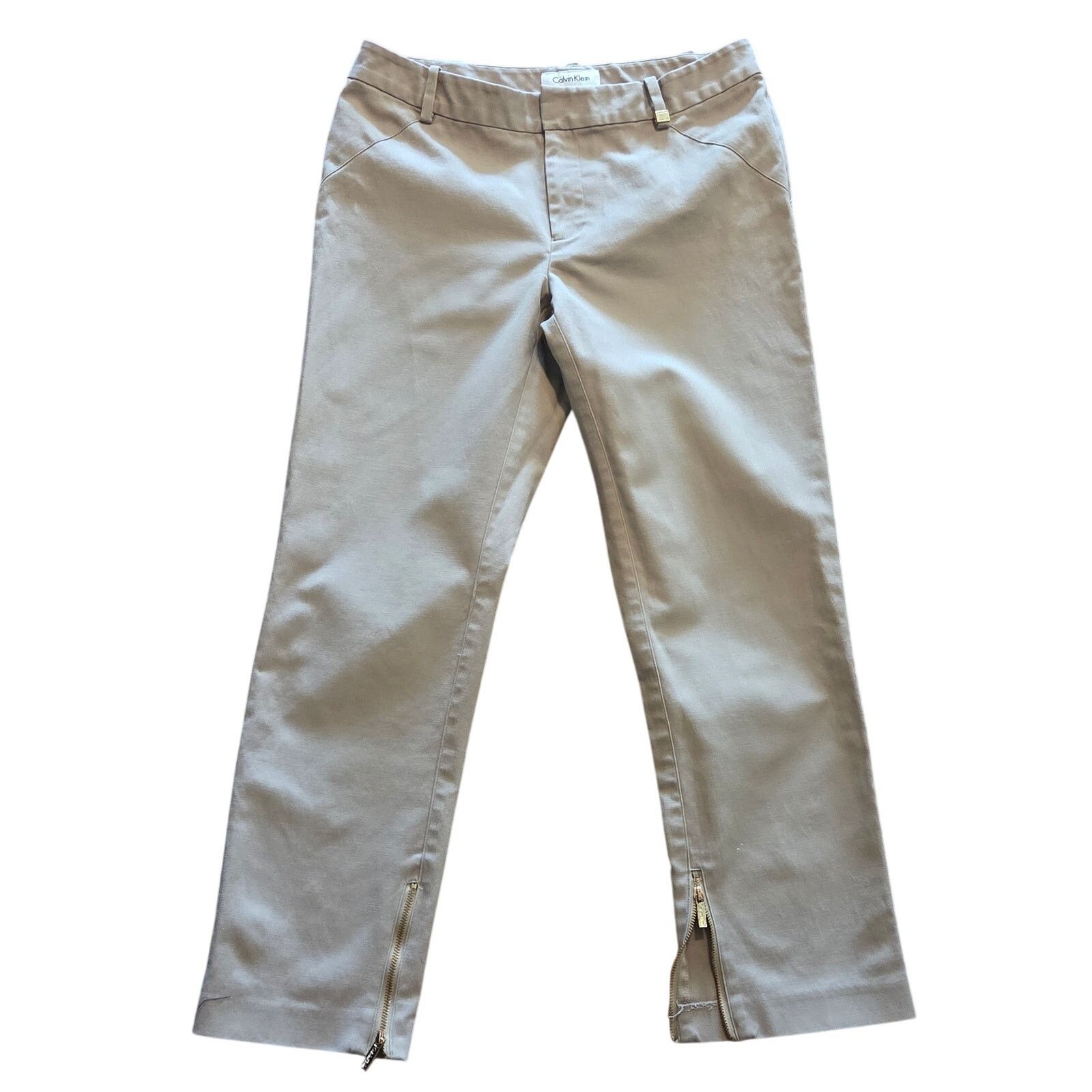 Calvin Klein Chic Calvin Klein Petites Cream Pants - Size 6P Size 28" / US 6 / IT 42 - 1 Thumbnail