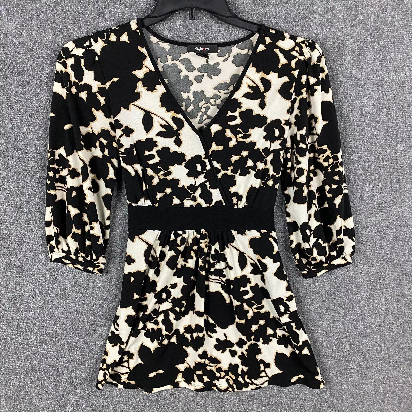 Style & Co Style & Co Blouse Small Women's 3/4 Sleeve Polyester Blend S Size S / US 4 / IT 40 - 1 Thumbnail