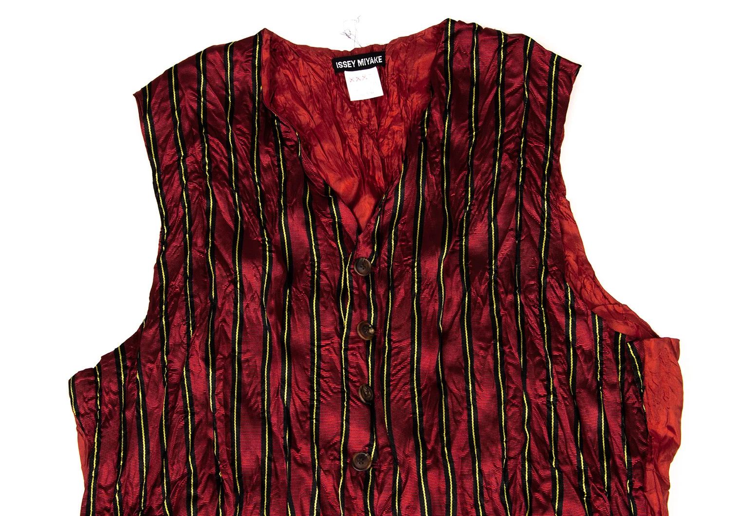 Issey Miyake Striped Vest in Red, Black, and Yellow, Size M Size US M / EU 48-50 / 2 - 2 Thumbnail