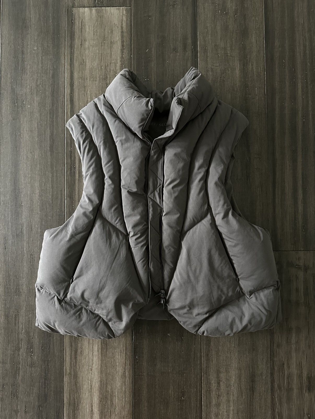 Hyein Seo FW22 Reversible Padded Vest Charcoal 3 | Grailed
