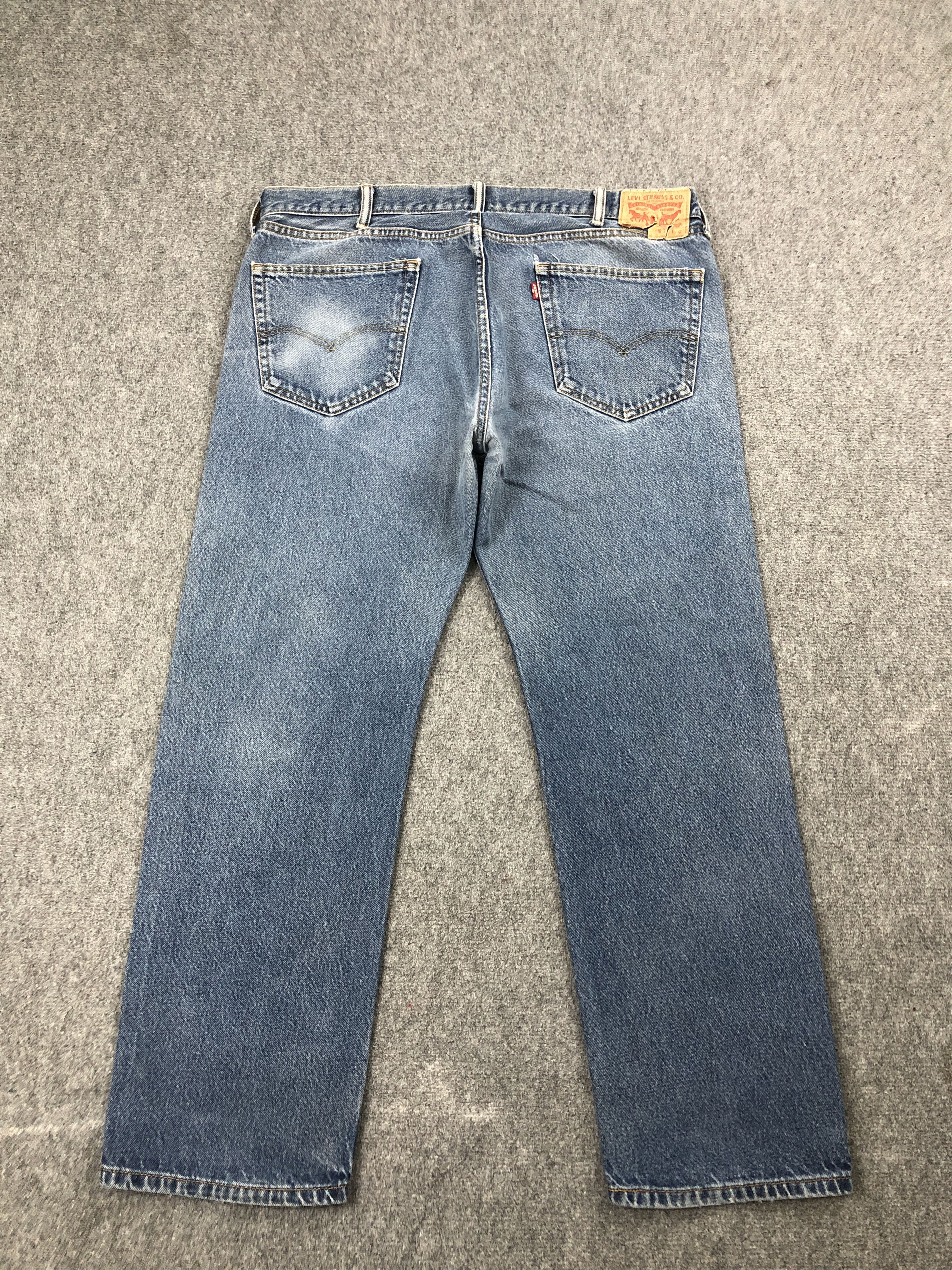 Levi's Vintage Distressed Levis 505 Faded Blue Jeans DP2539 Size US 38 / EU 54 - 3 Thumbnail