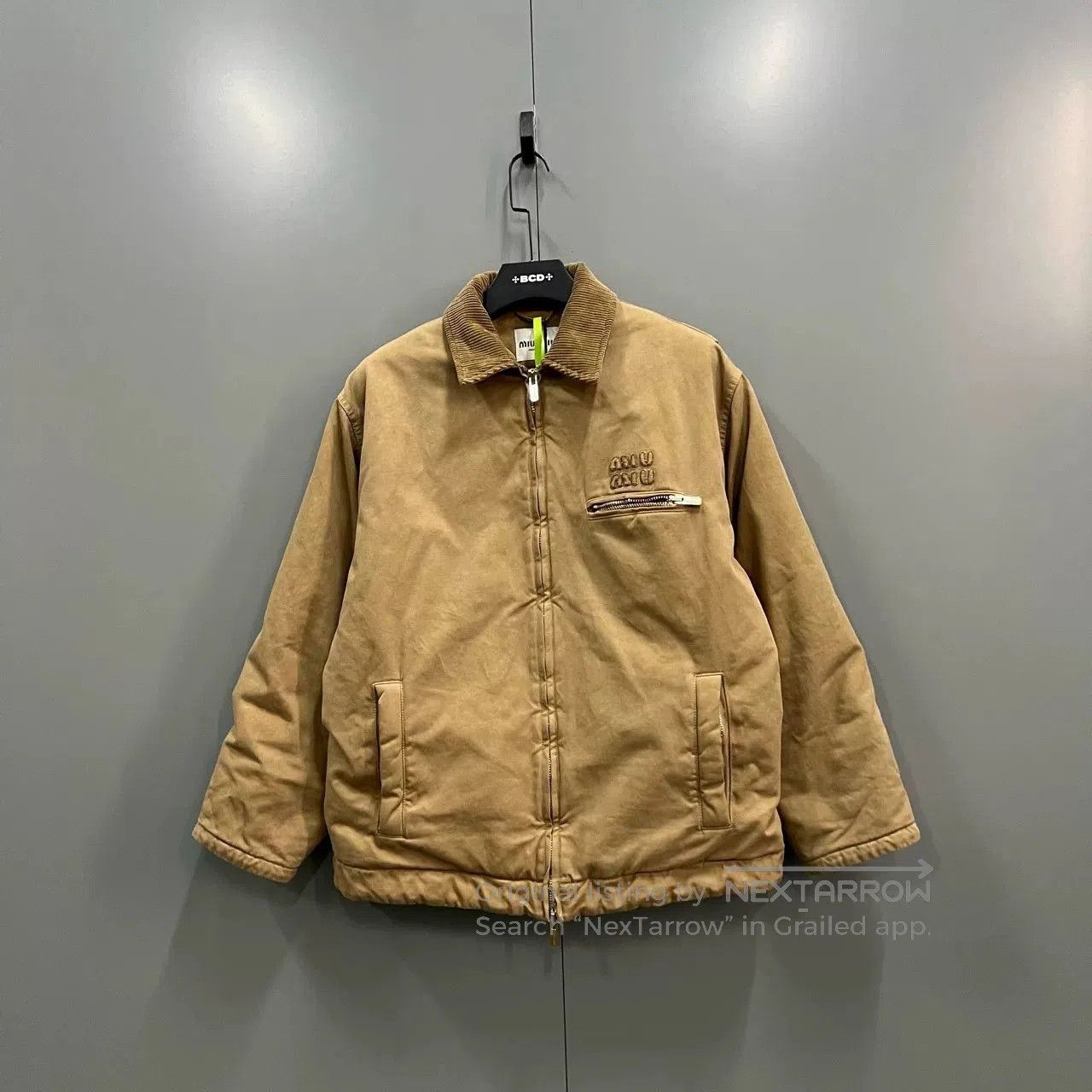 Miu Miu Miu Miu Khaki Embroidered Logo Jacket. Size M / US 6-8 / IT 42-44 - 1 Thumbnail