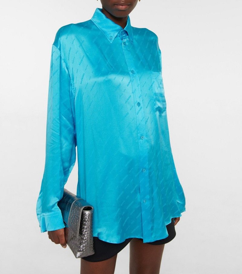 Balenciaga Balenciaga Silk Monogram Shirt Size XS / US 0-2 / IT 36-38 - 1 Thumbnail