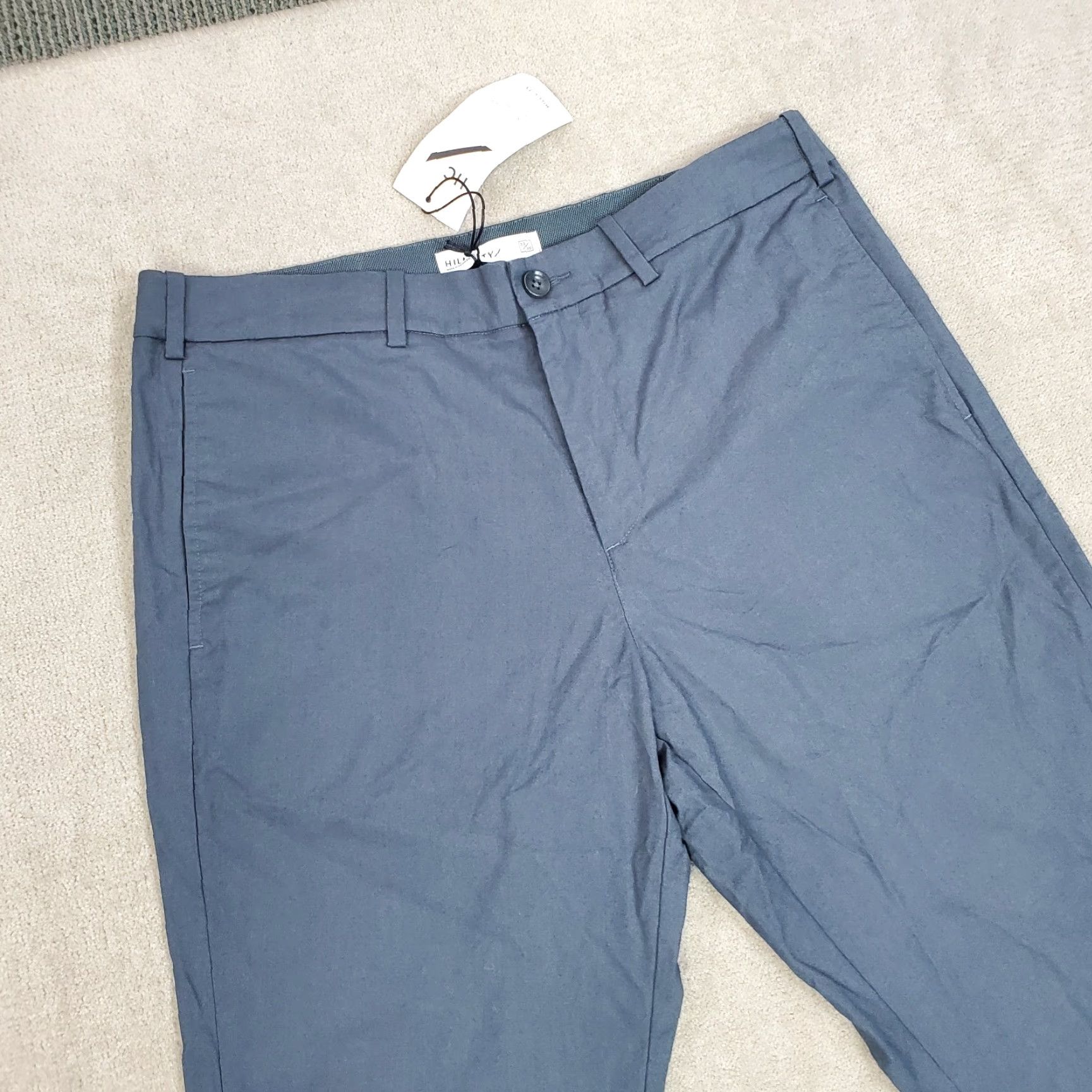 Vintage Hill City Pants Mens 33x30 Gray Lightweight Everyday Chinos Flat Front Casual Size US 33 - 2 Thumbnail