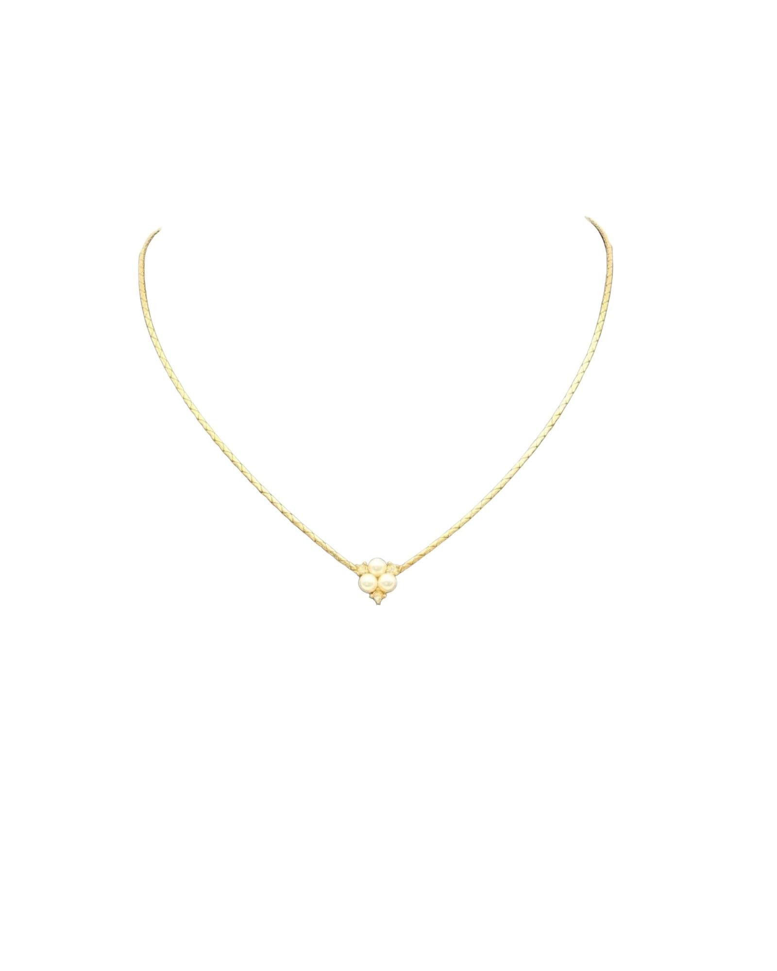 image of Metal Necklace With Pendant By Dior in Gold, Women's