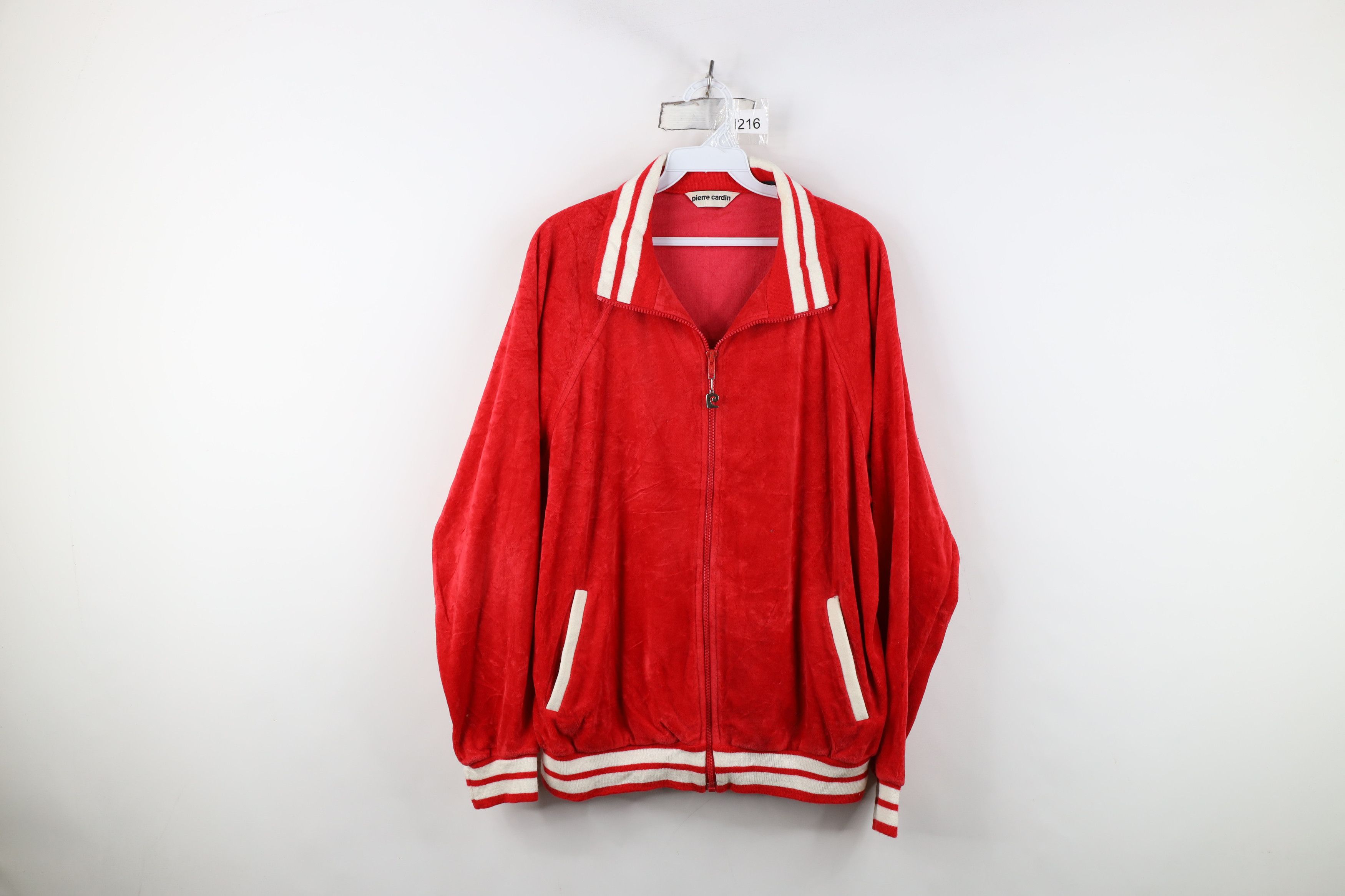 Pierre Cardin Vintage 70s Pierre Cardin Velvet Velour Track Jacket USA Size US L / EU 52-54 / 3 - 1 Thumbnail