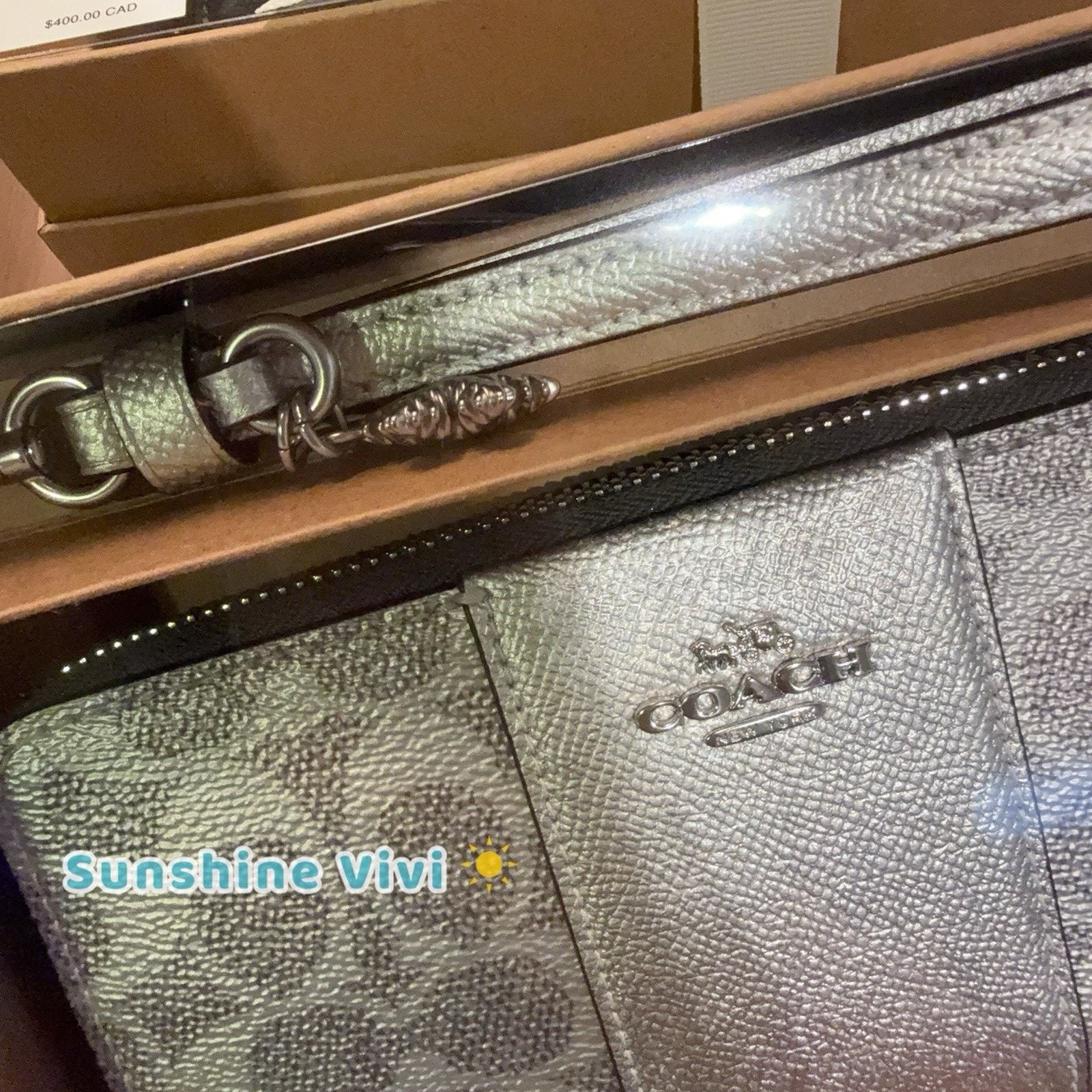 Coach NWT COACH Boxed Long Zip Around Wallet CCL91 GRAY/SILVER Size ONE SIZE - 5 Thumbnail