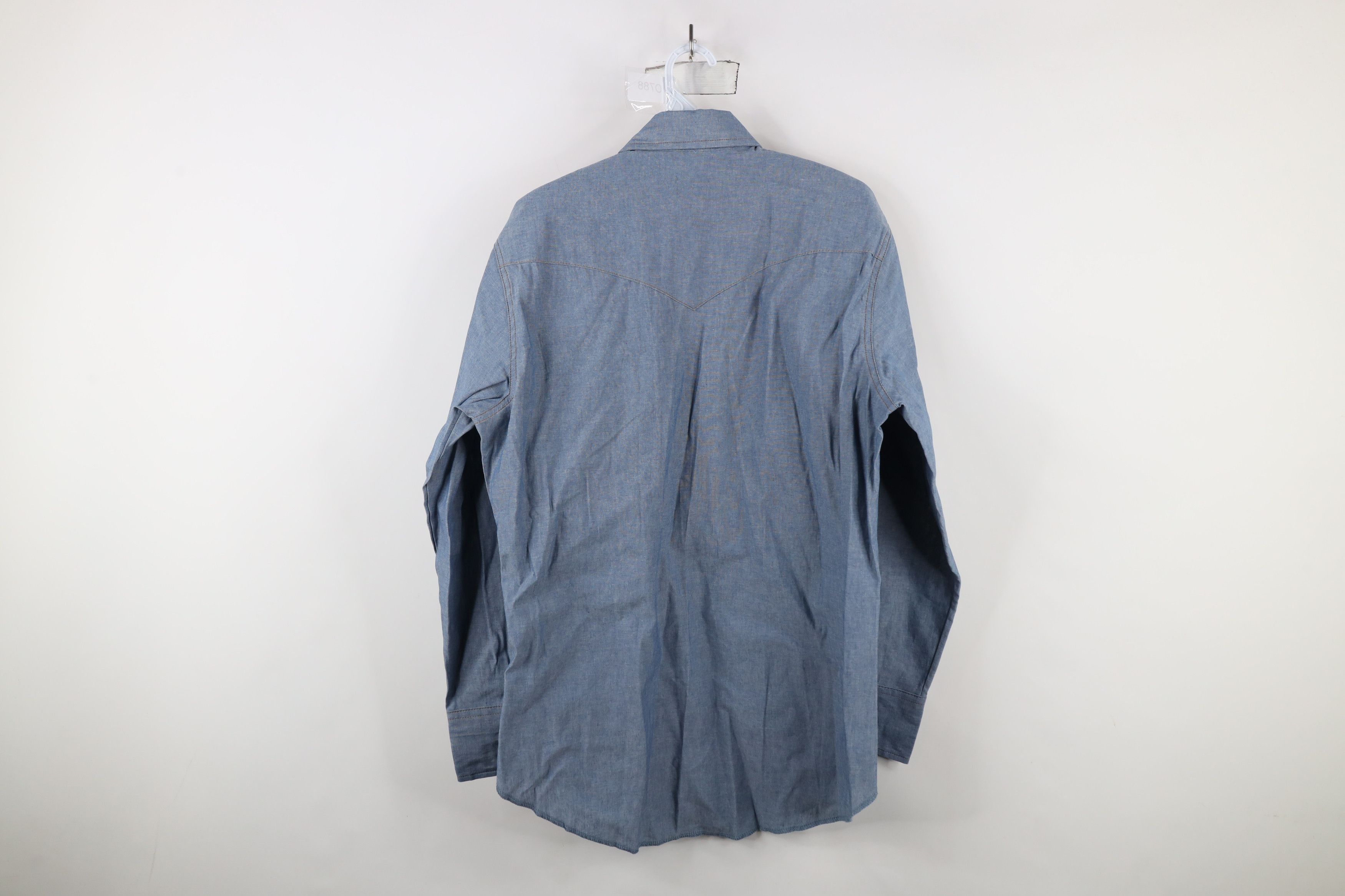 Vintage × Wrangler Deadstock Vintage 90s Wrangler Chambray Snap Button Shirt Size US M / EU 48-50 / 2 - 8 Thumbnail