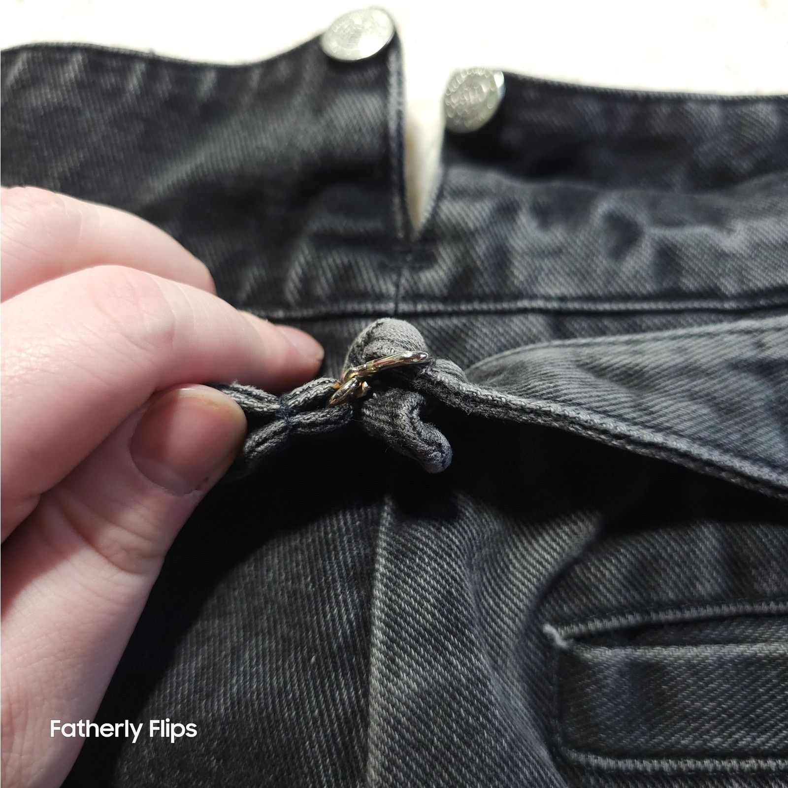 Other WAH Makers Black Cinch Back Jeans Size 36 Button Fly Denim Size US 36 / EU 52 - 8 Thumbnail