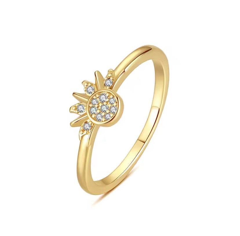 Sterling Silver Wishbone Moon Sun Ring Size ONE SIZE - 1 Thumbnail