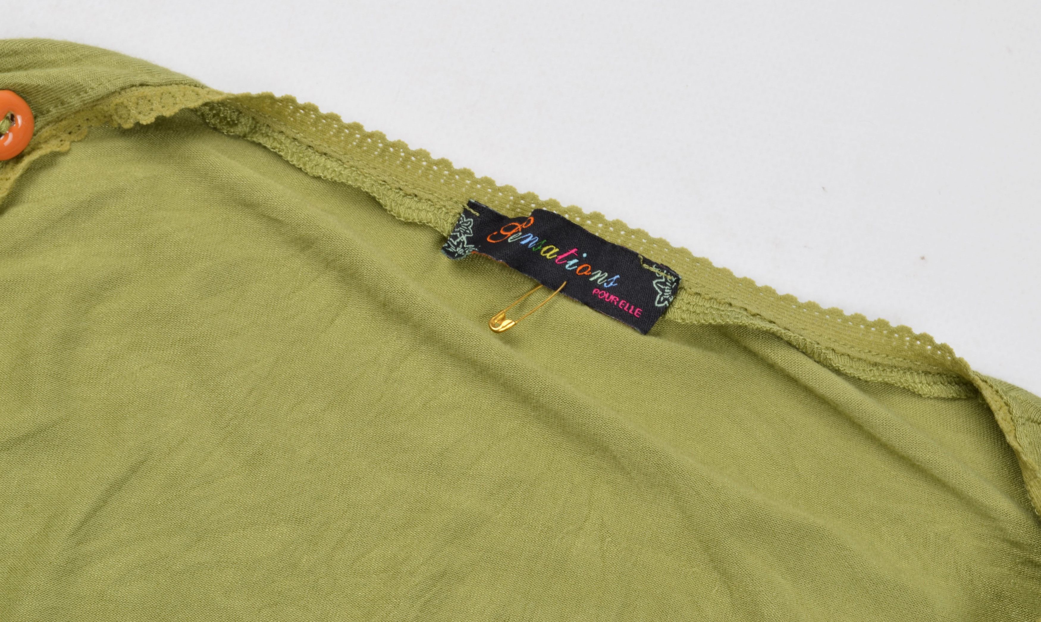 Designer × Vintage Sensation pour Elle Y2K Boho Cropped Long Sleeve Top Bolero Size S / US 4 / IT 40 - 5 Thumbnail