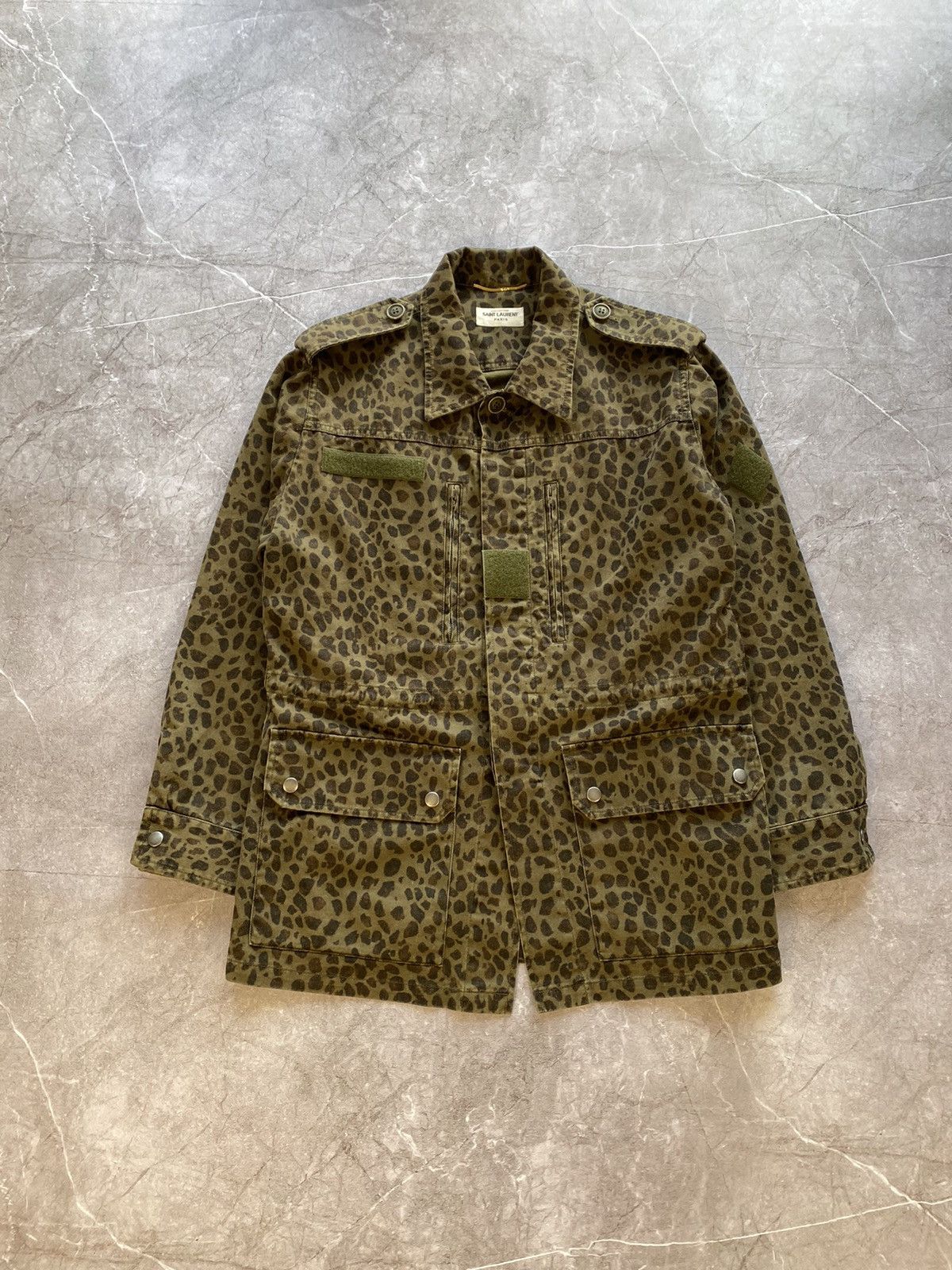 Saint Laurent Paris × Yves Saint Laurent Rare Saint Laurent Paris Leopard Print Military Jacket Y2K Size US M / EU 48-50 / 2 - 2 Thumbnail