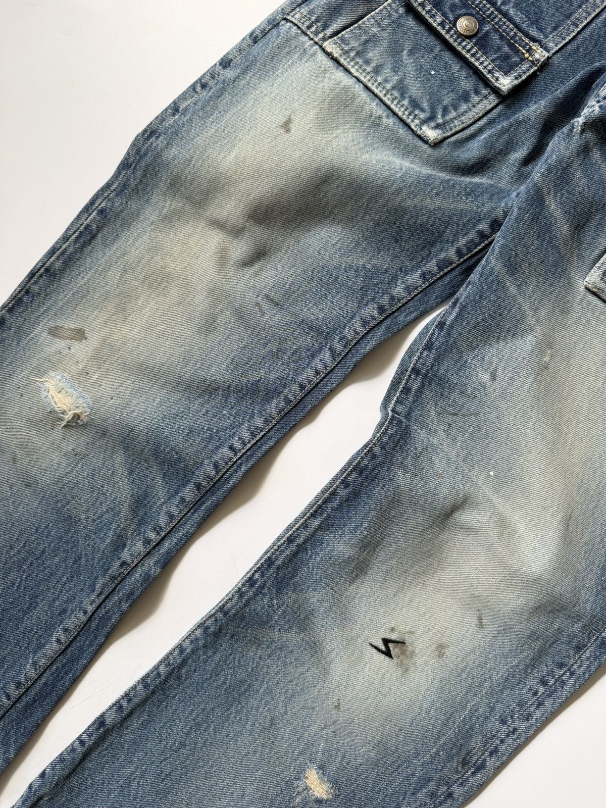 Undercover Undercover SS2006 T Chuuut Painted Denim Cargo Pants Size US 33 - 4 Thumbnail