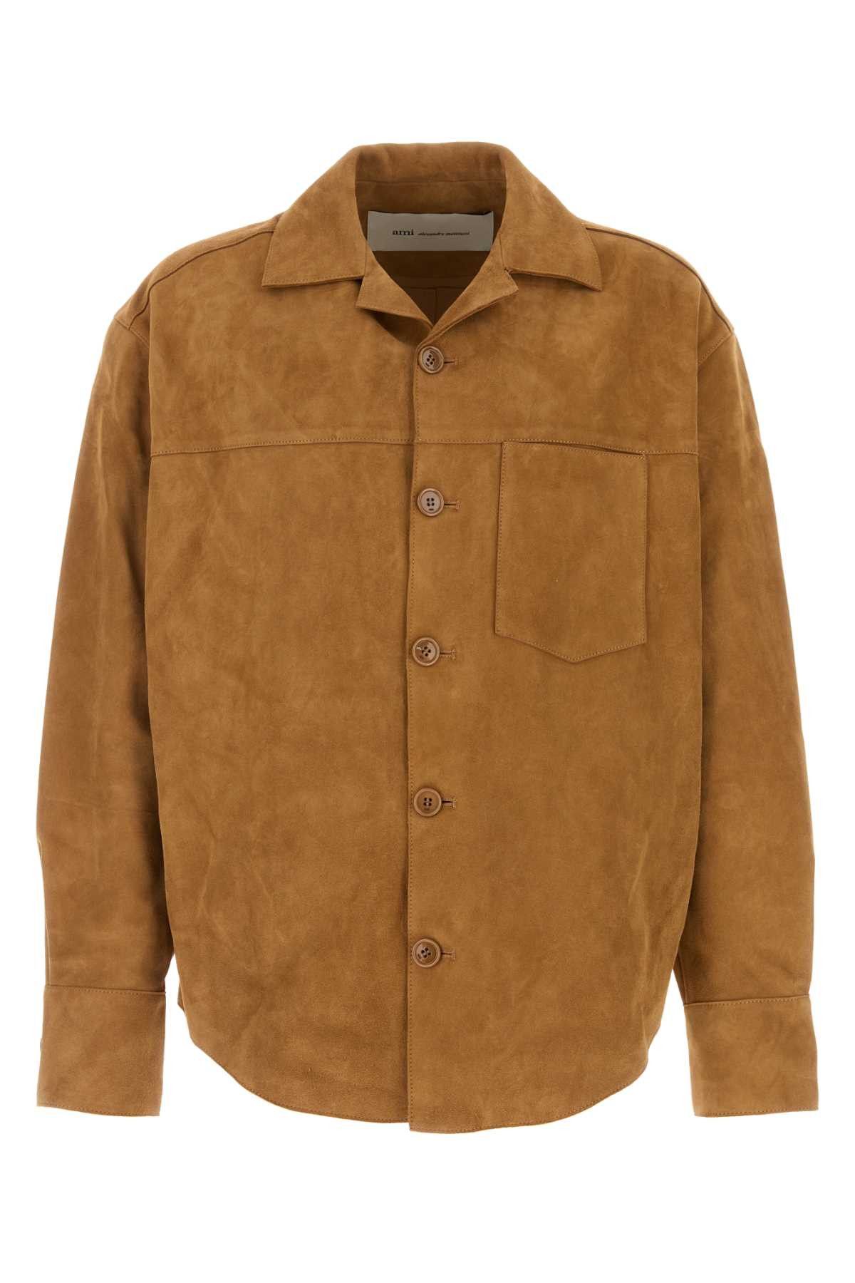 AMI Camel Suede Oversize Shirt Size US XS / EU 42 / 0 - 1 Thumbnail
