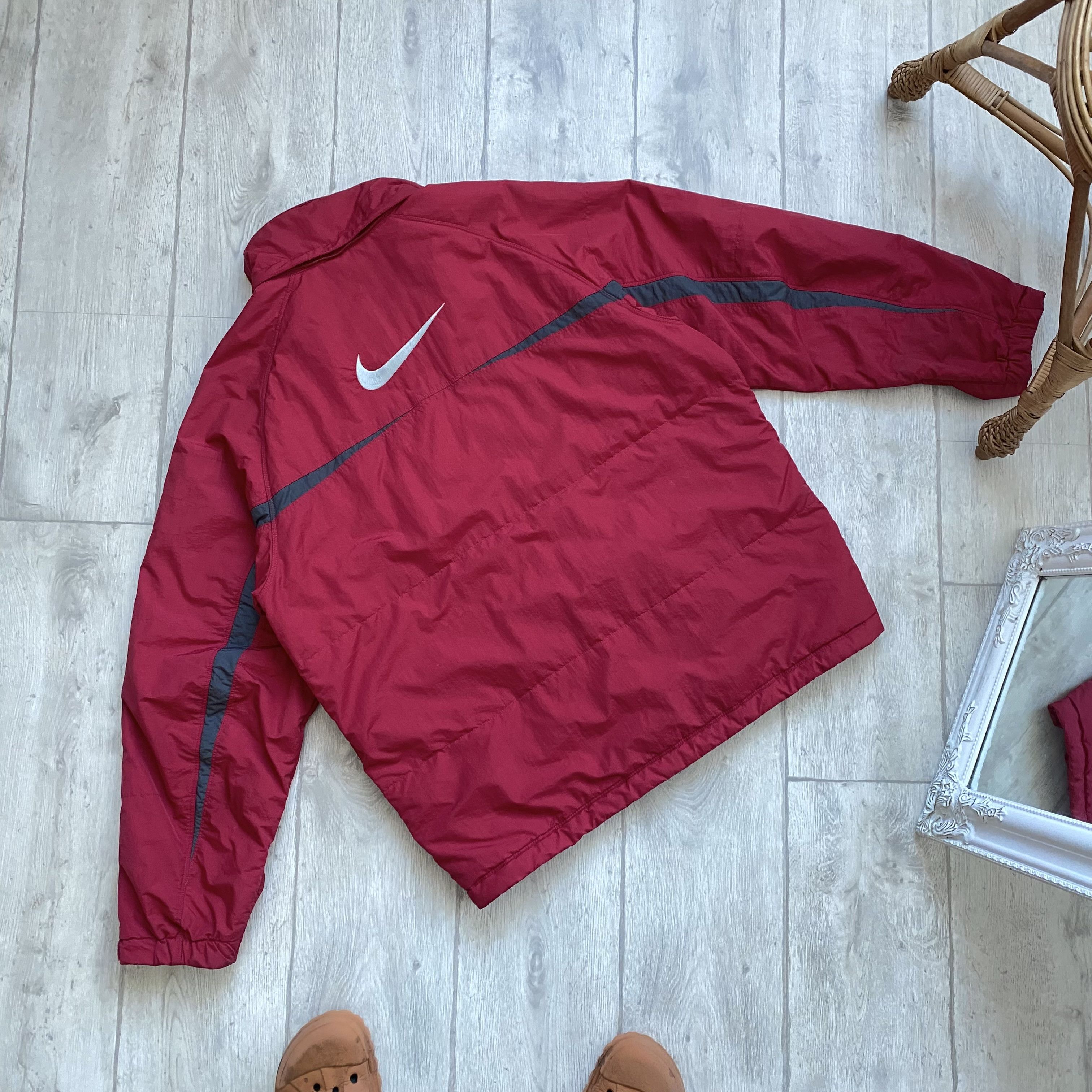 Nike Vintage 90s Nike Puffer Jacket Silver Tag Big Swoosh Size US L / EU 52-54 / 3 - 2 Thumbnail