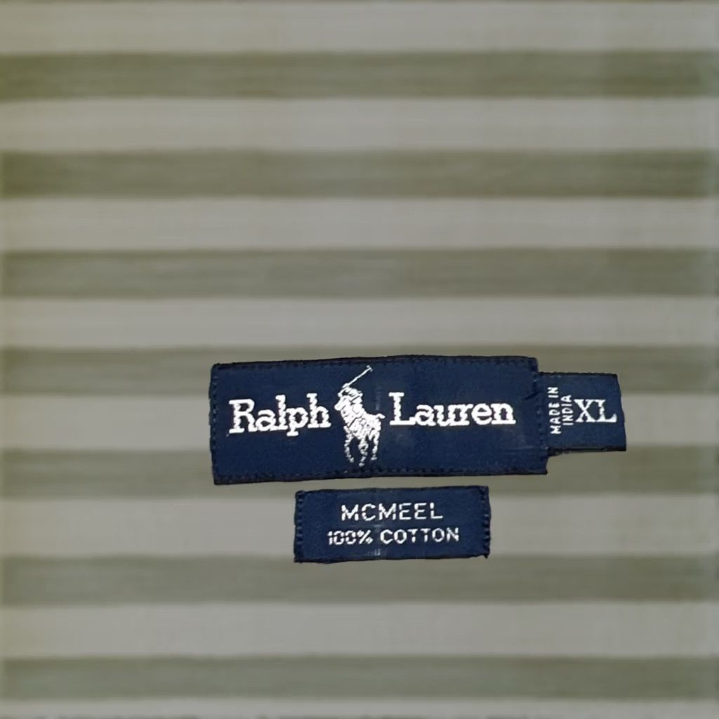Ralph Lauren Polo Shirt Men 1XL Green Check Short Sleeve Button Up Mcmeel, Men's