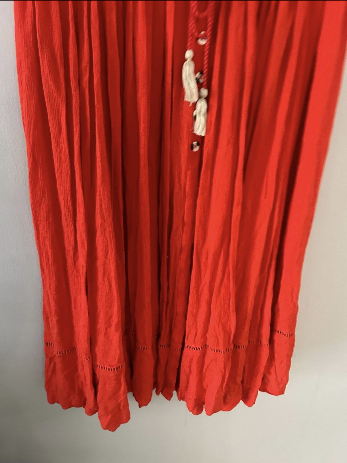 Free People FREE PEOPLE WILL WAIT FOR YOU BALI RED EMBROIDERED DRESS Size S / US 4 / IT 40 - 3 Thumbnail