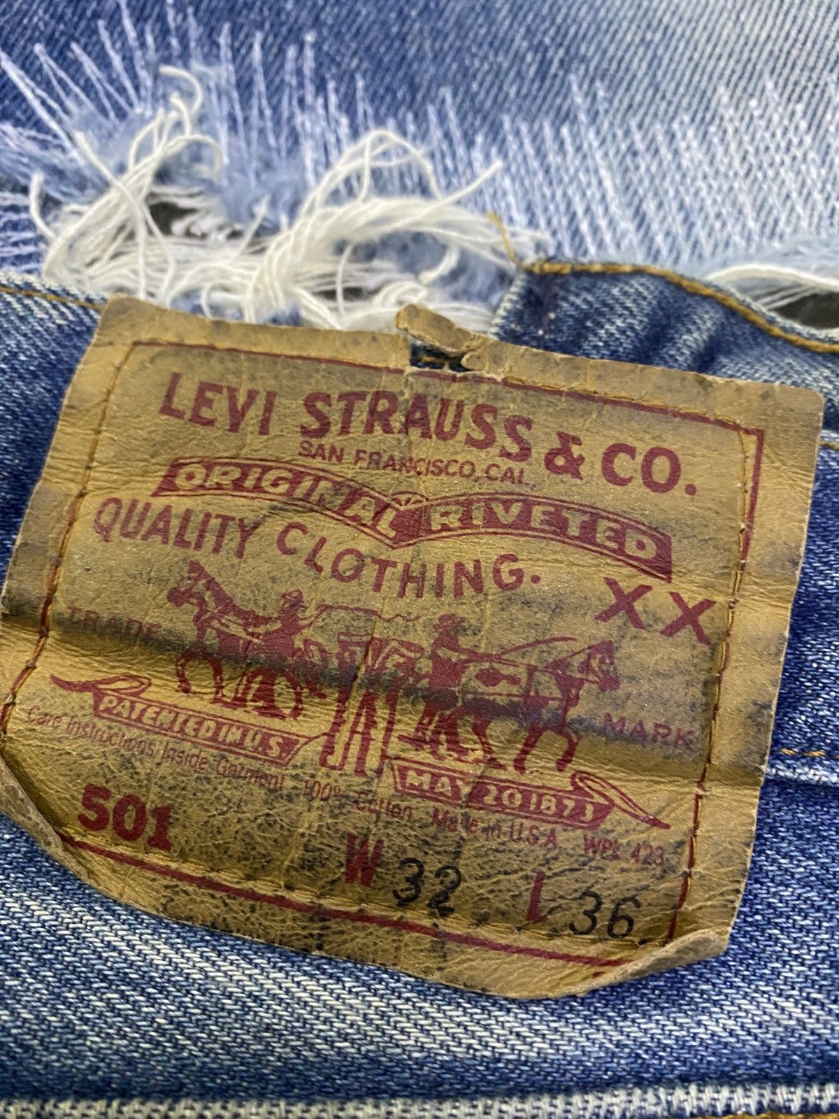 Levi's × Vintage Vintage Levi’s 501 Patchwork Repaired Jeans Size US 32 / EU 48 - 19 Thumbnail