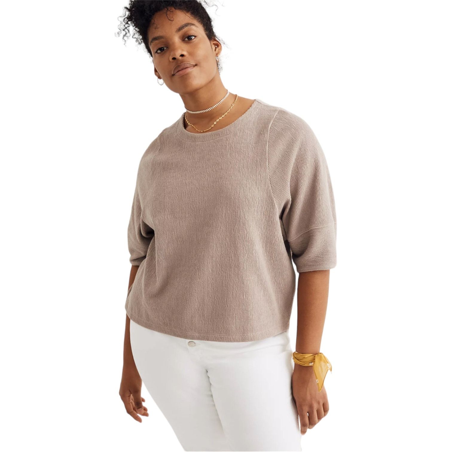 Madewell Madewell Womens XXS Ottoman Jacquard Button-Back Top Brown Size XXS / US 00 / IT 34 - 1 Thumbnail