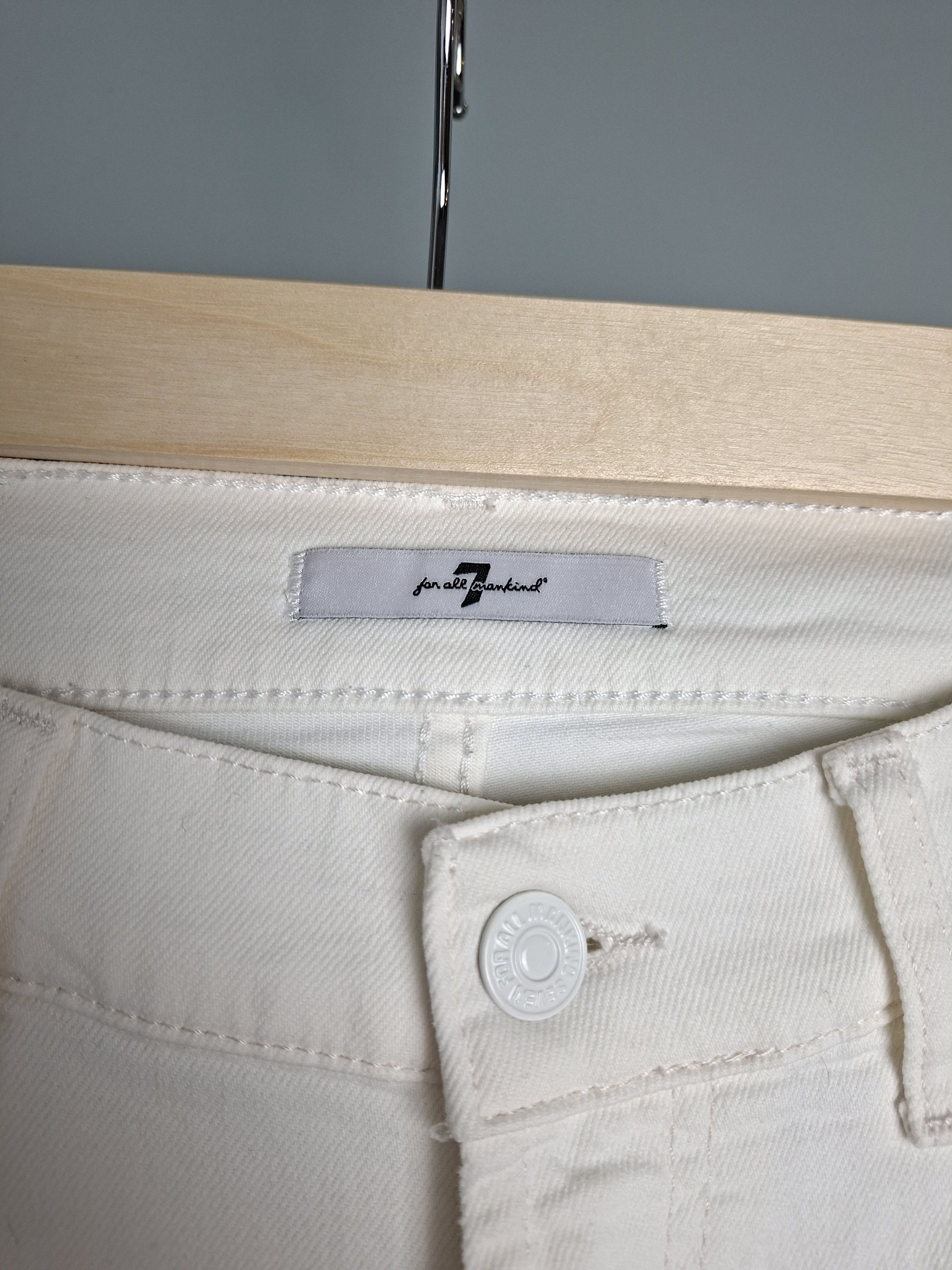 7 For All Mankind 7 For All Mankind Logan Stovepipe Canvas White Jeans Size 29" - 3 Thumbnail