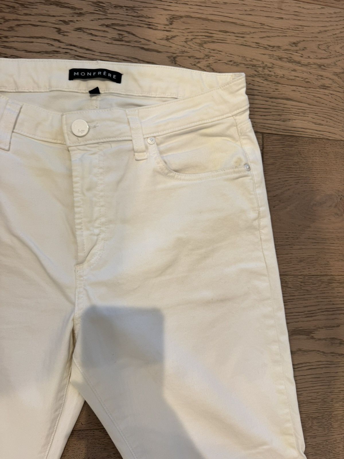 MONFRERE Monfrère Slim Fit White Jeans 33 Size US 33 - 3 Thumbnail