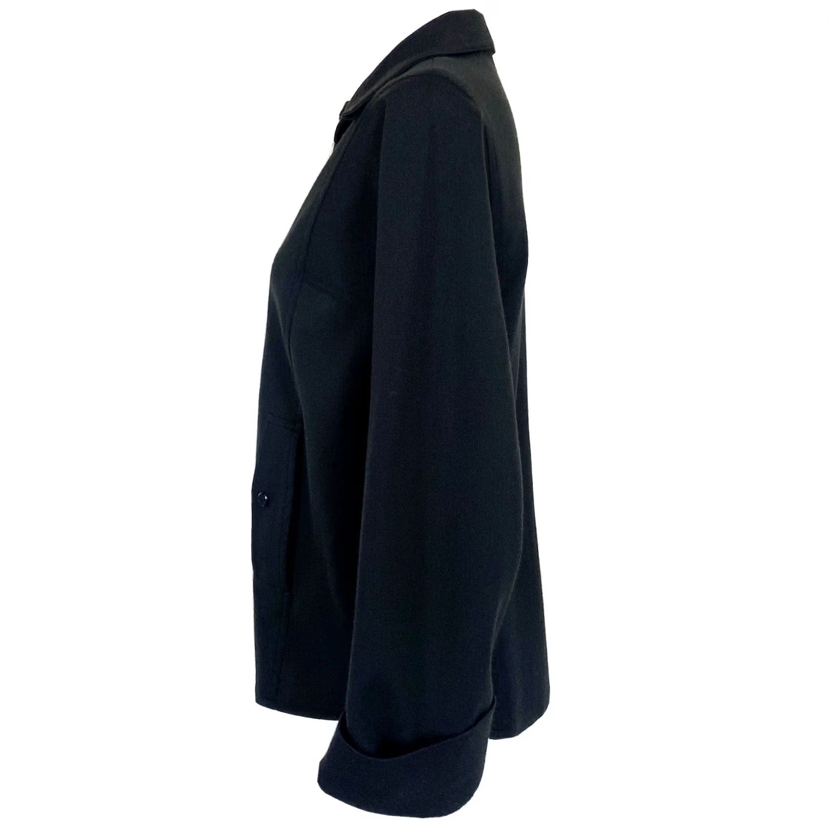 Vintage VINTAGE Ms Doris of California Blazer Jacket Women's Plus Size 13 Black Front Button Polyester 20.5" Chest 27" Length 24" Sleeve Mens Girls Size XL / US 12-14 / IT 48-50 - 3 Thumbnail