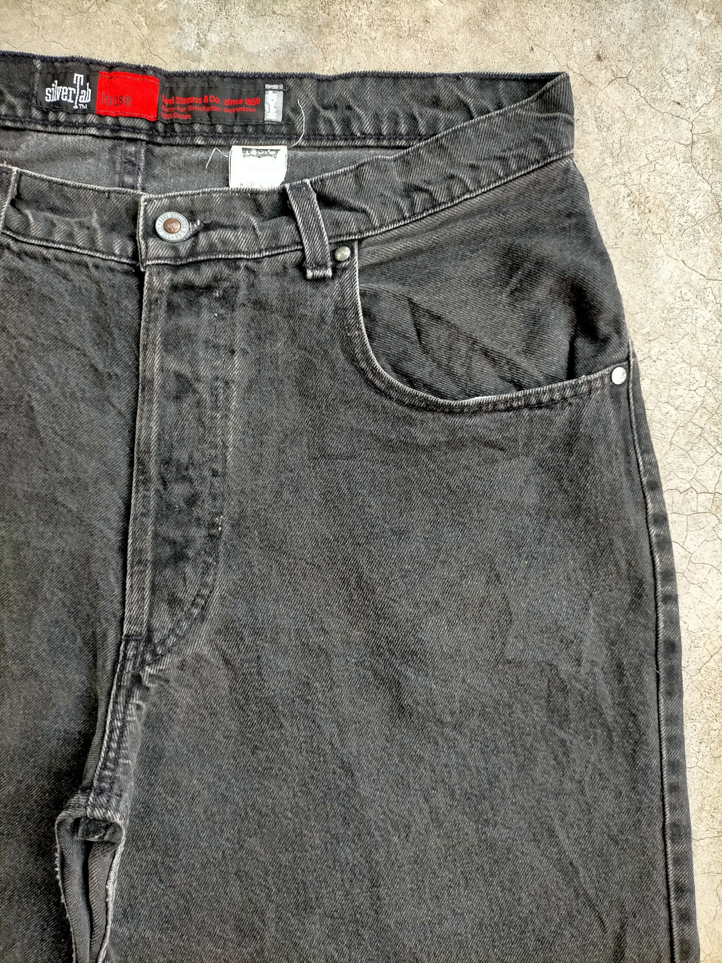 Levi's Vintage 90s Levis Silvertab Loose button Fly Black jeans Size US 37 - 5 Thumbnail