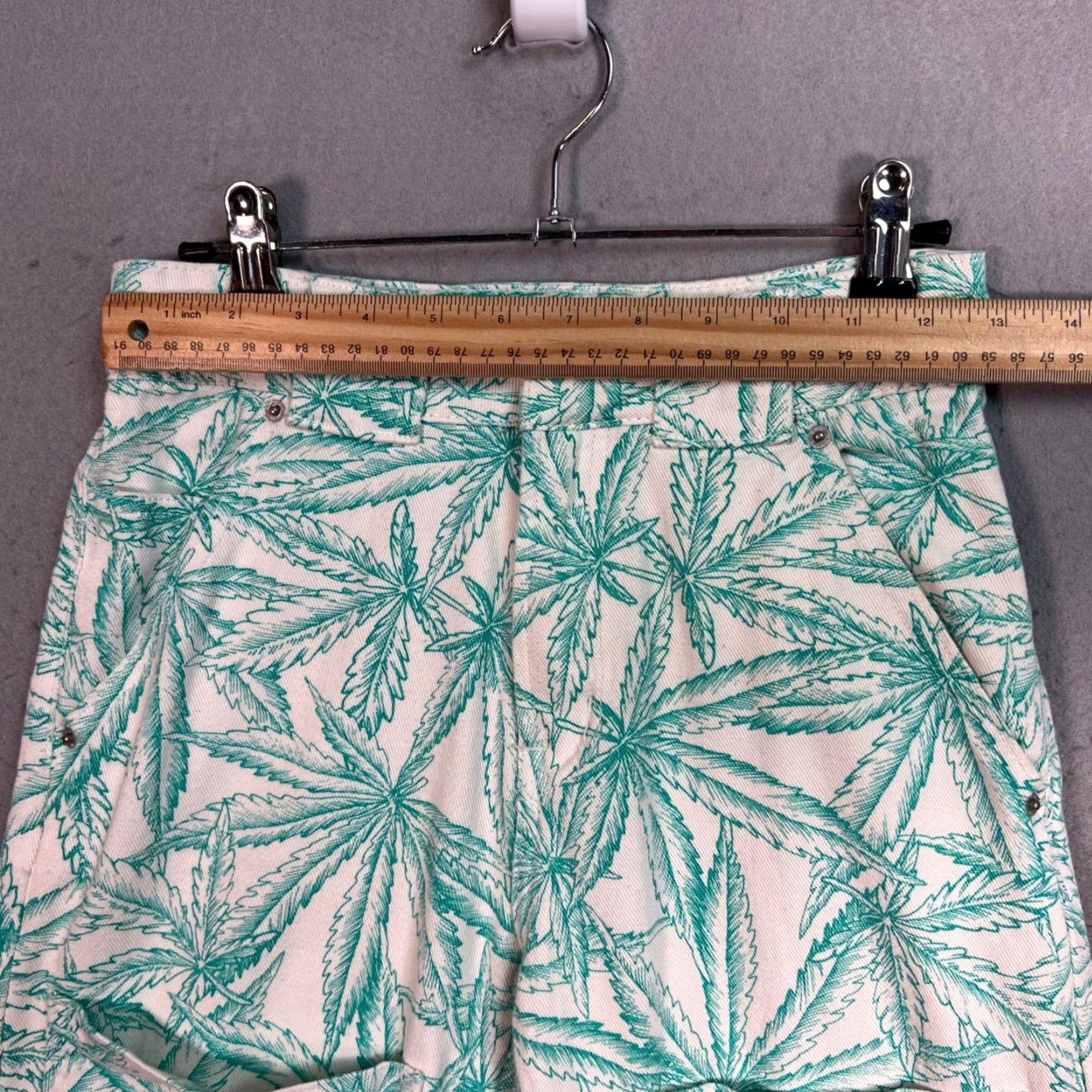 Bdg BDG Floral Print Pants Green White Cotton Ankle Adult Womens 25 Size 42" / US 20 - 6 Thumbnail